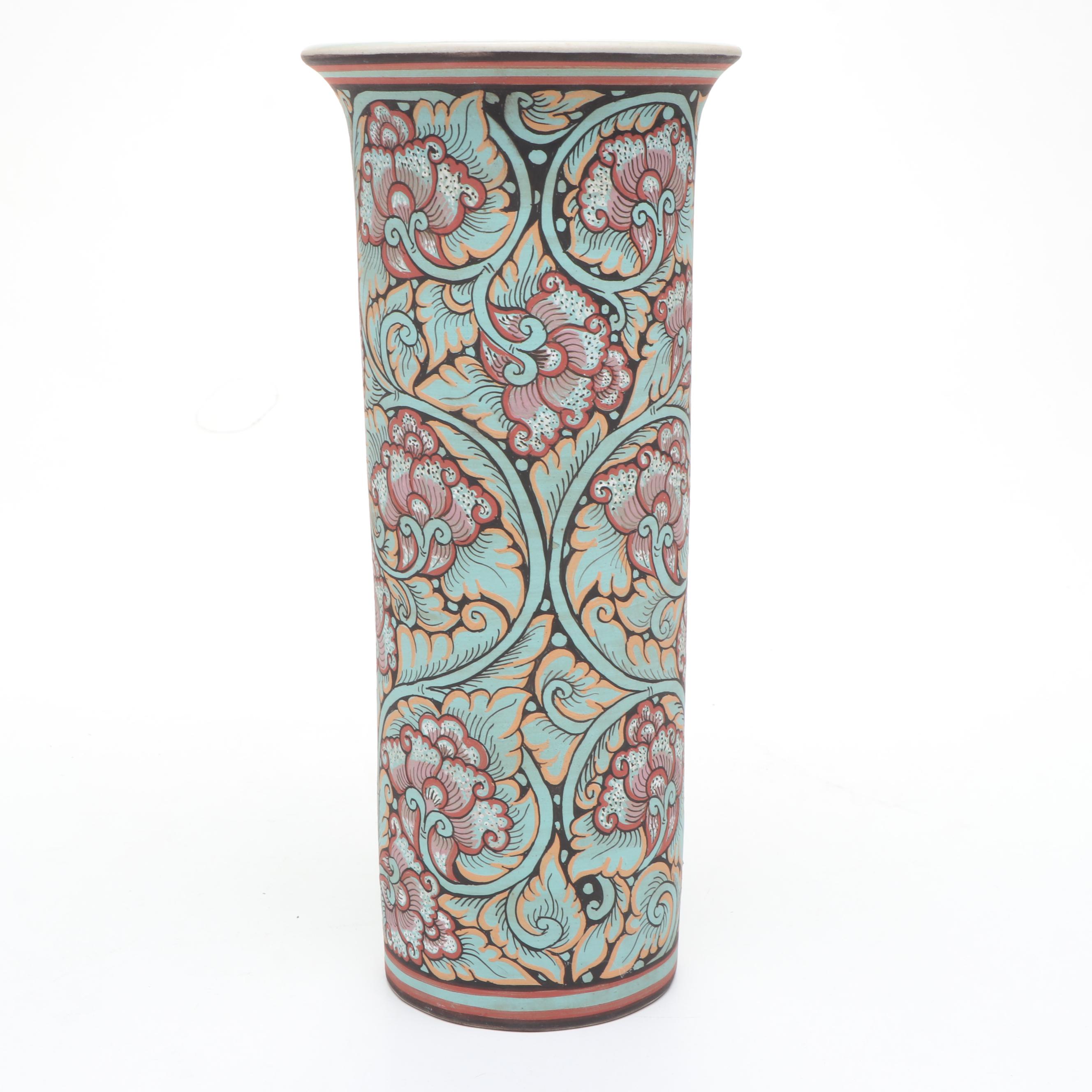 Baan Celadon Thai Foliage Ceramic Vase