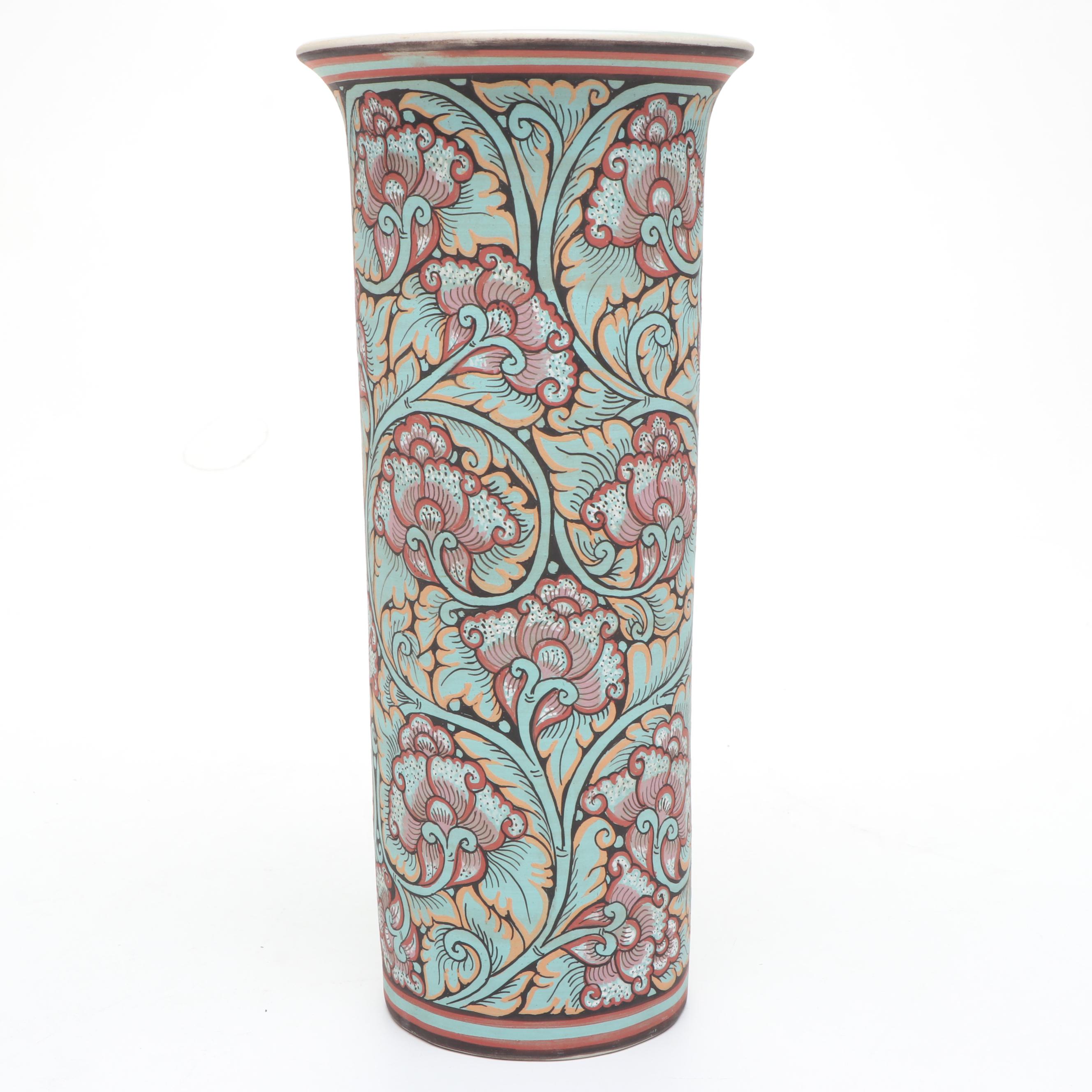 Baan Celadon Thai Foliage Ceramic Vase