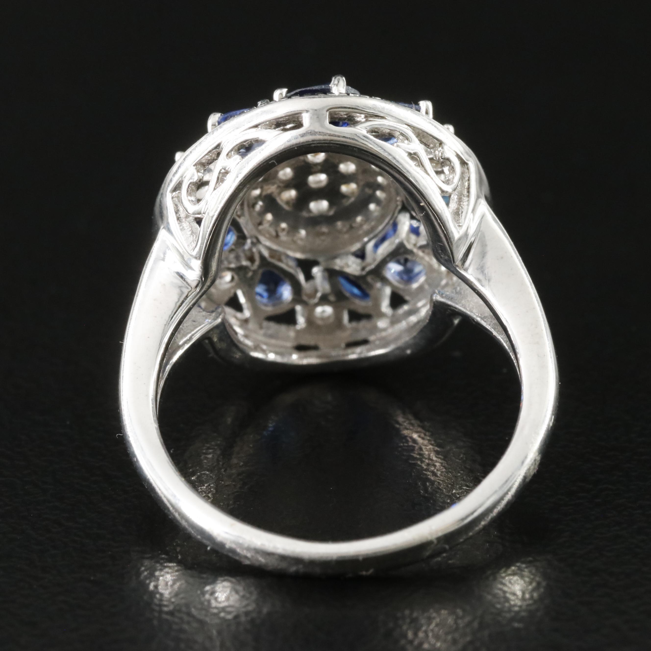 Sterling Sapphire and White Sapphire Ring