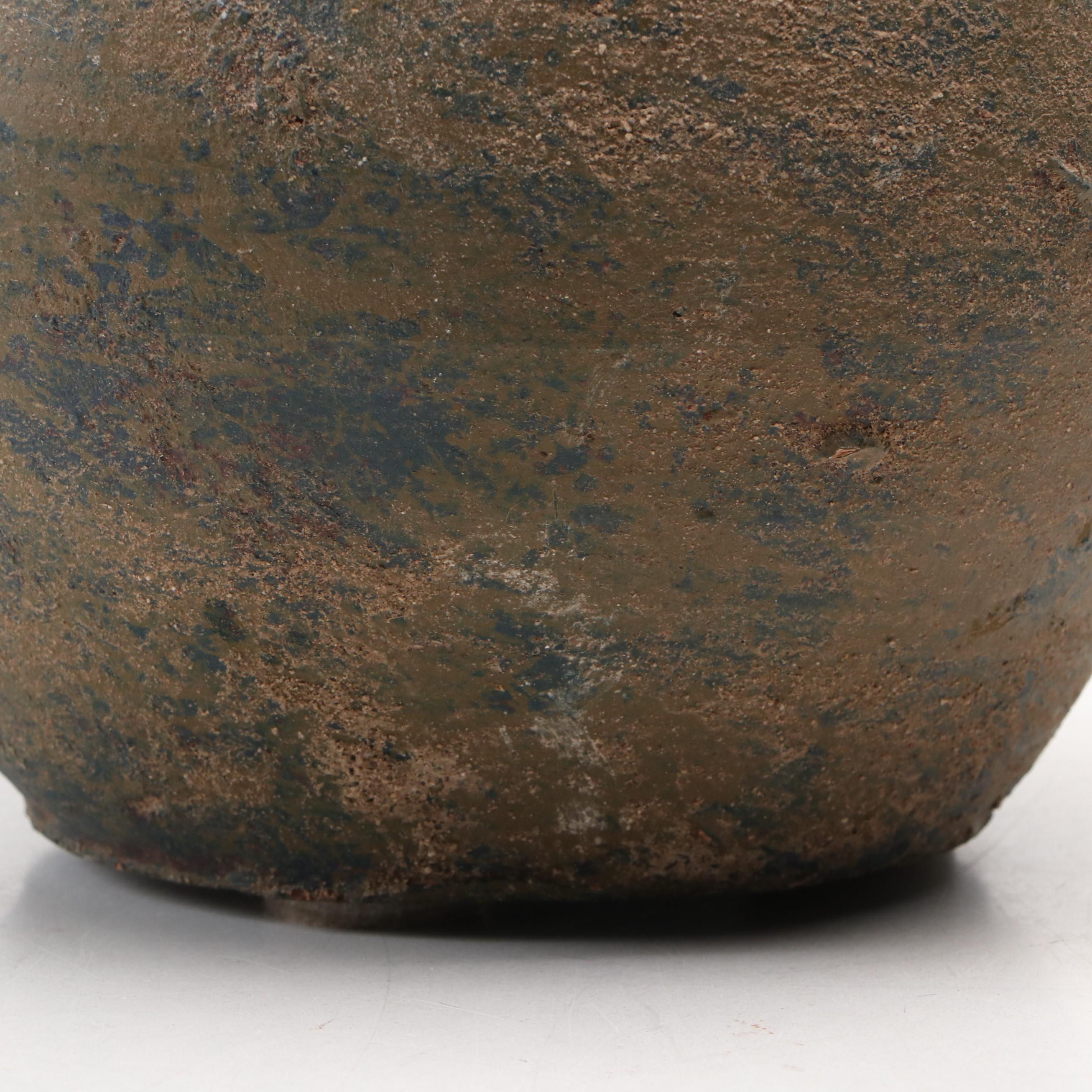 Primitive Style Handled Earthenware Amphora Jugs