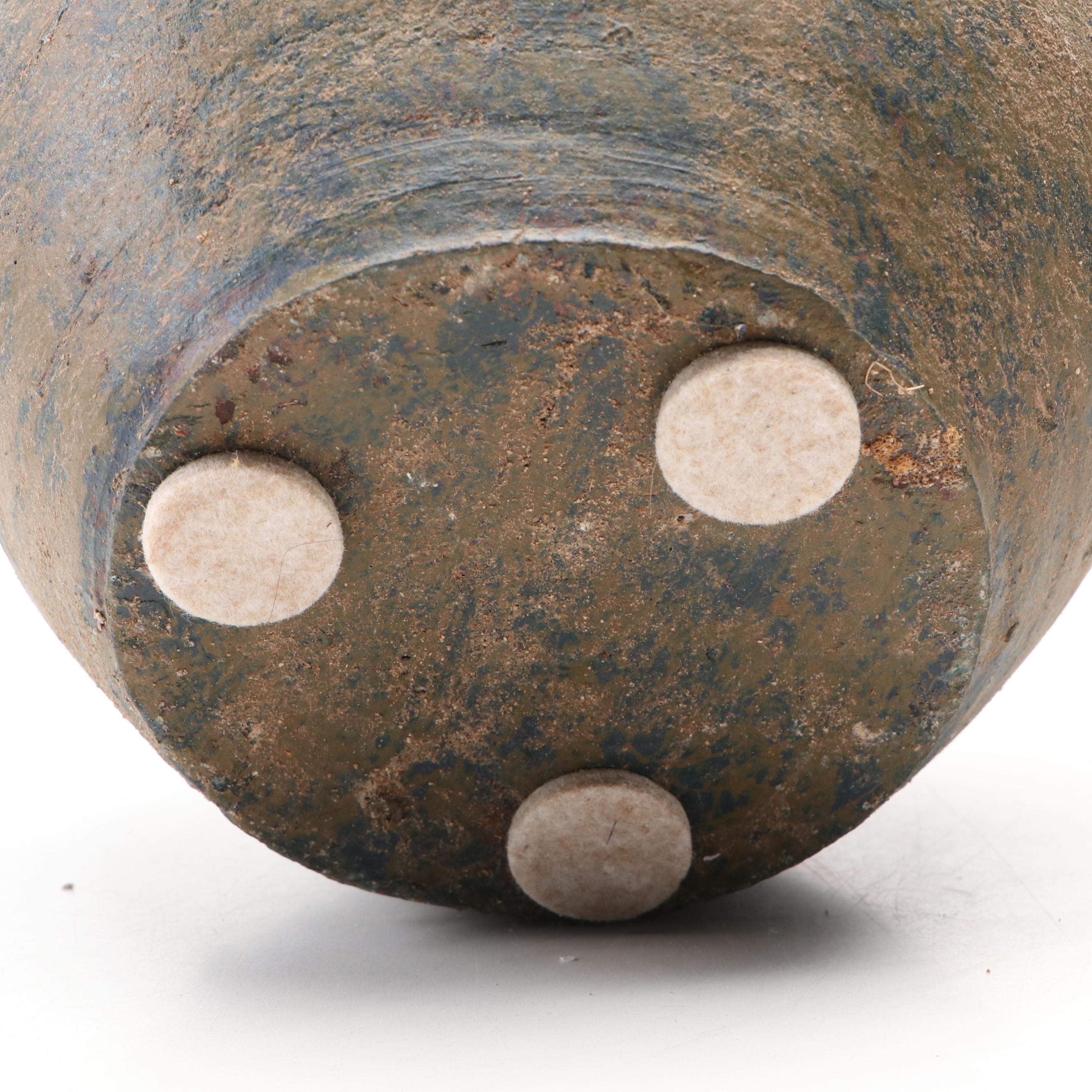 Primitive Style Handled Earthenware Amphora Jugs