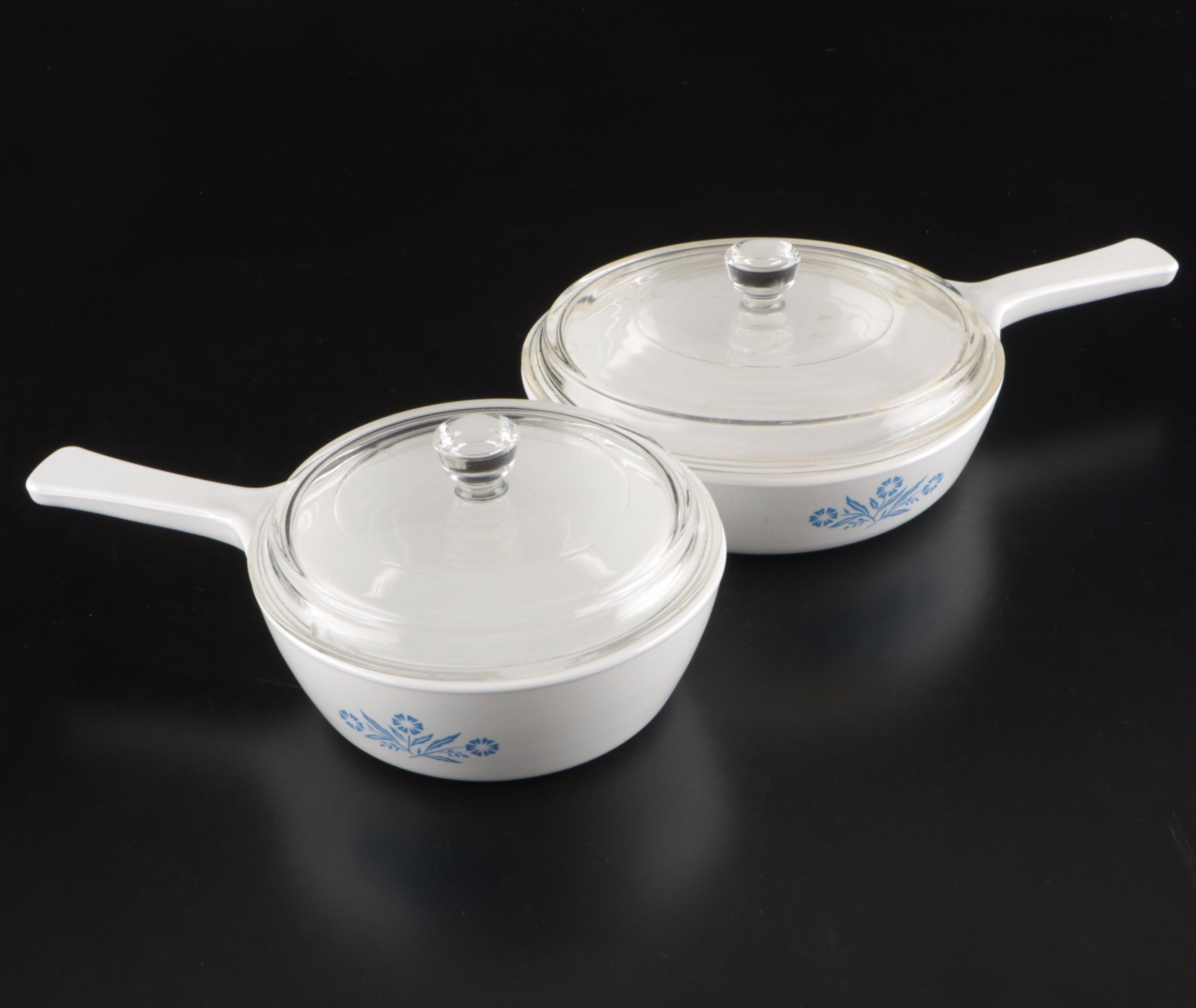 Corning Ware "Cornflower" Stove Top Percolator and Cookware