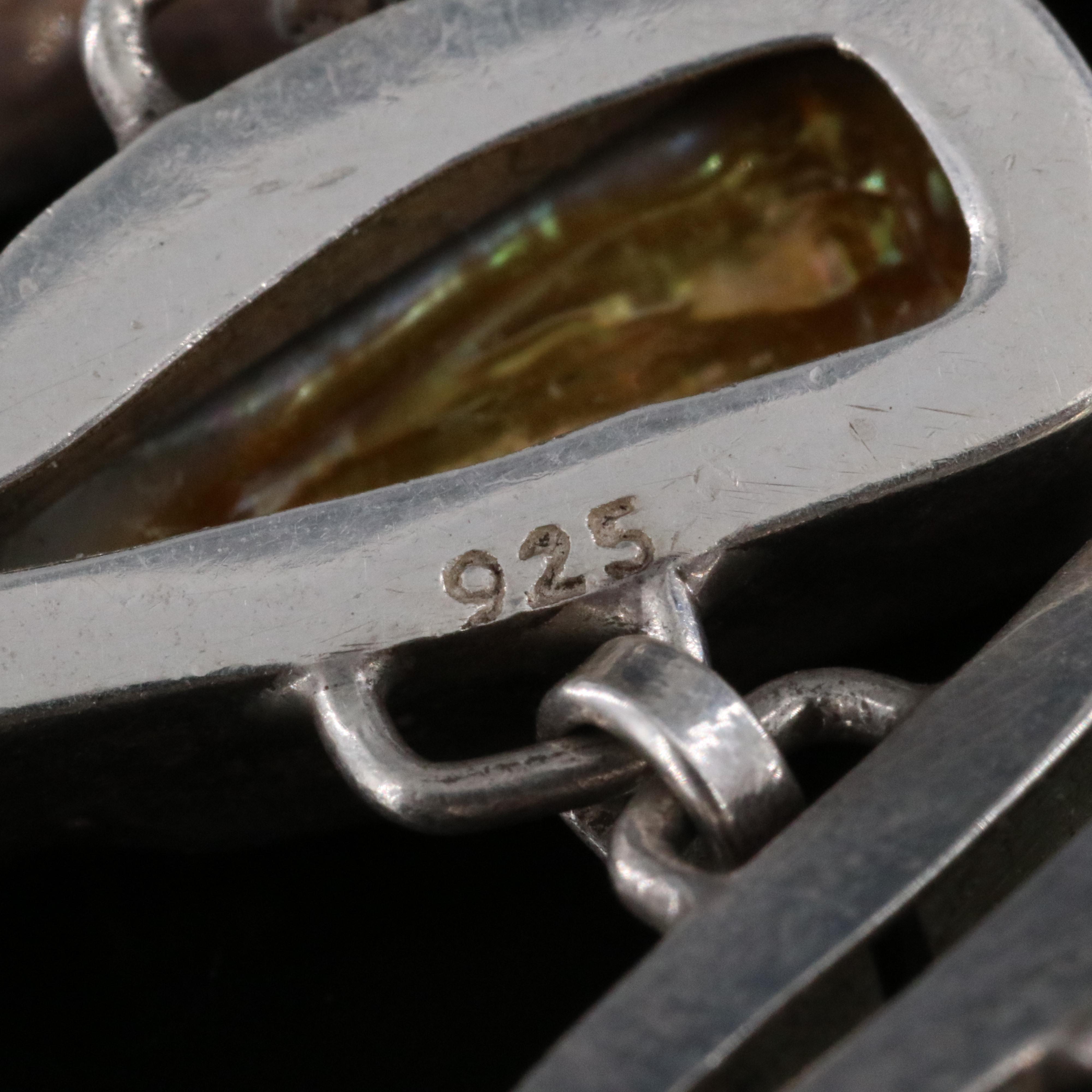 Sterling Pearl, Turquoise and Rhinestone Bracelet