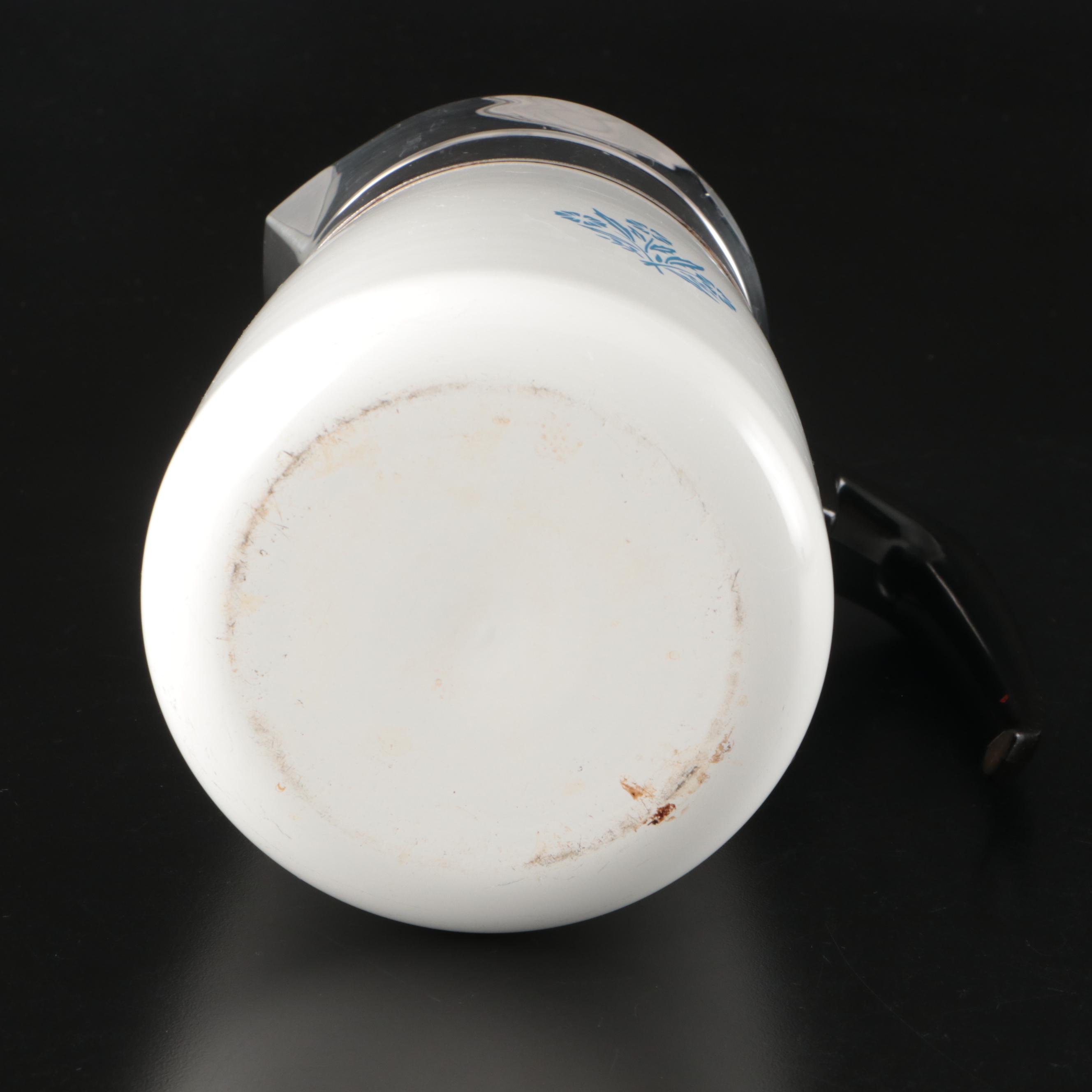 Corning Ware "Cornflower" Stove Top Percolator and Cookware