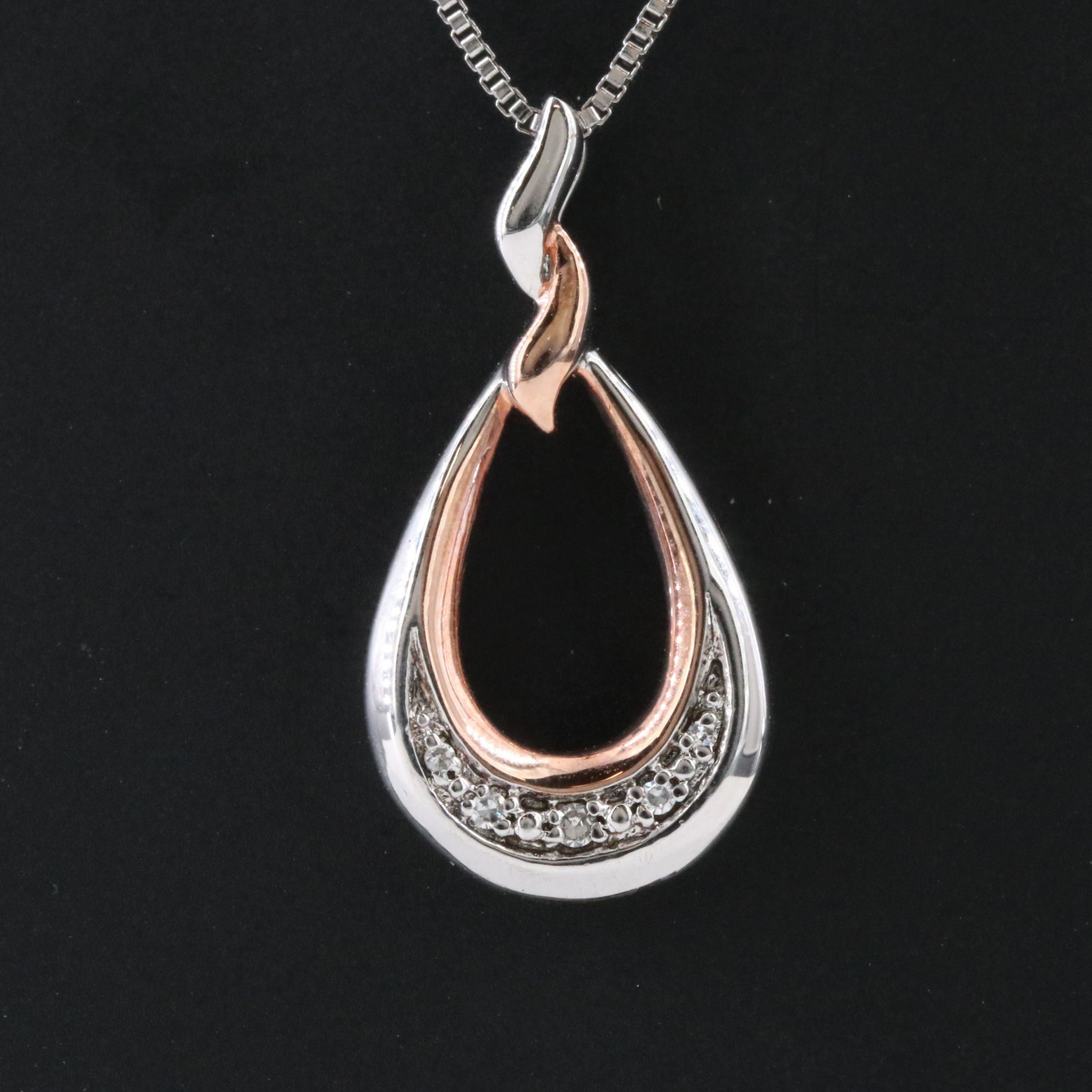 Sterling Diamond Pendant Necklace