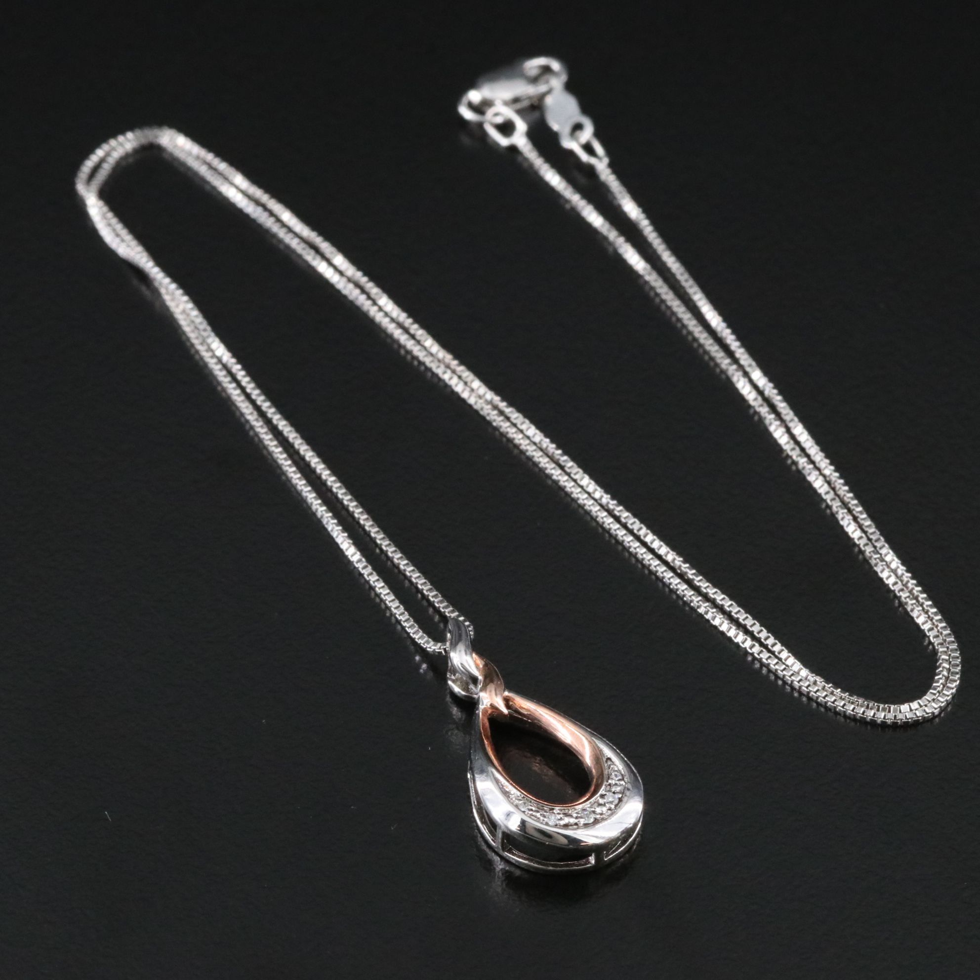 Sterling Diamond Pendant Necklace