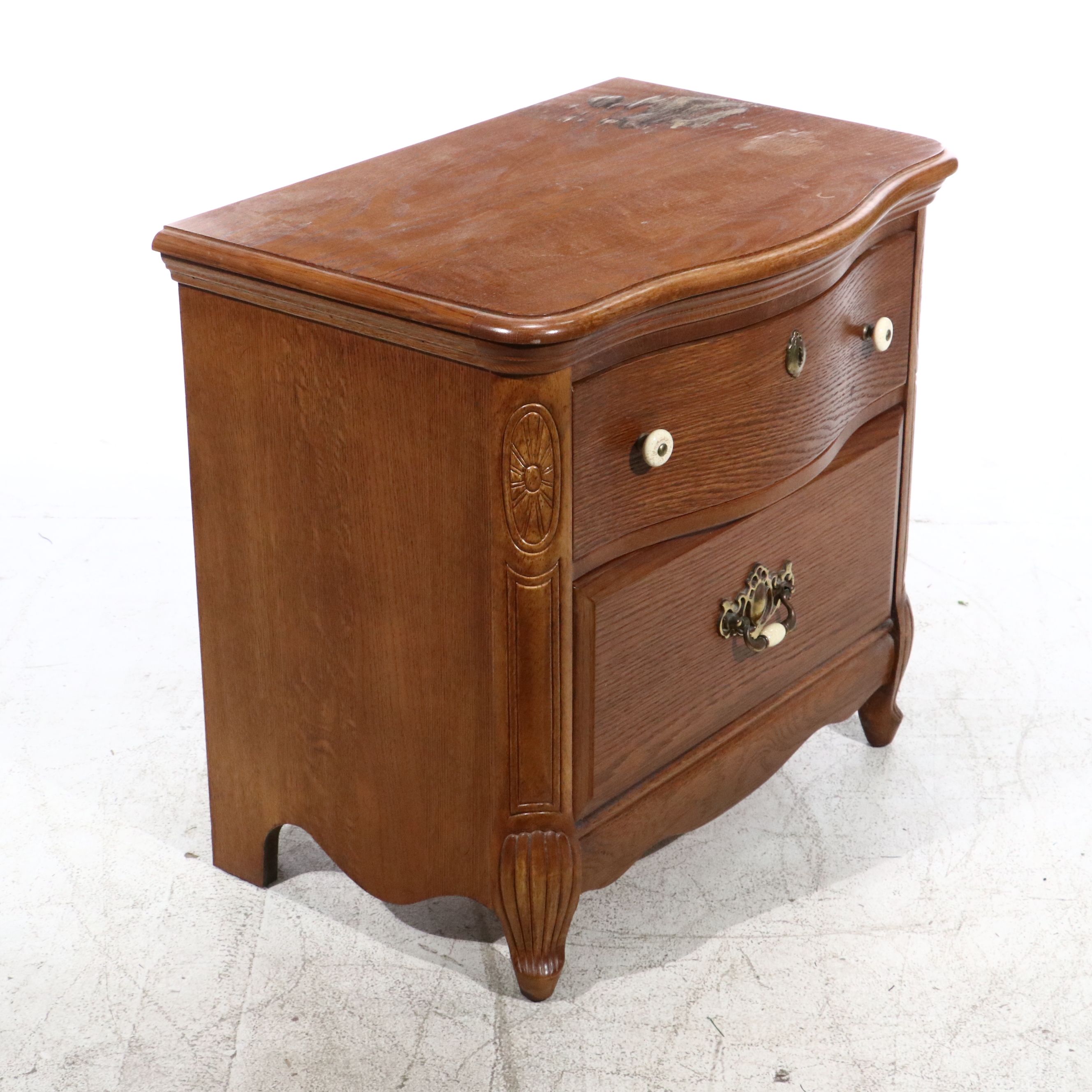 Victorian Style Oak Two-Draer Cabinet