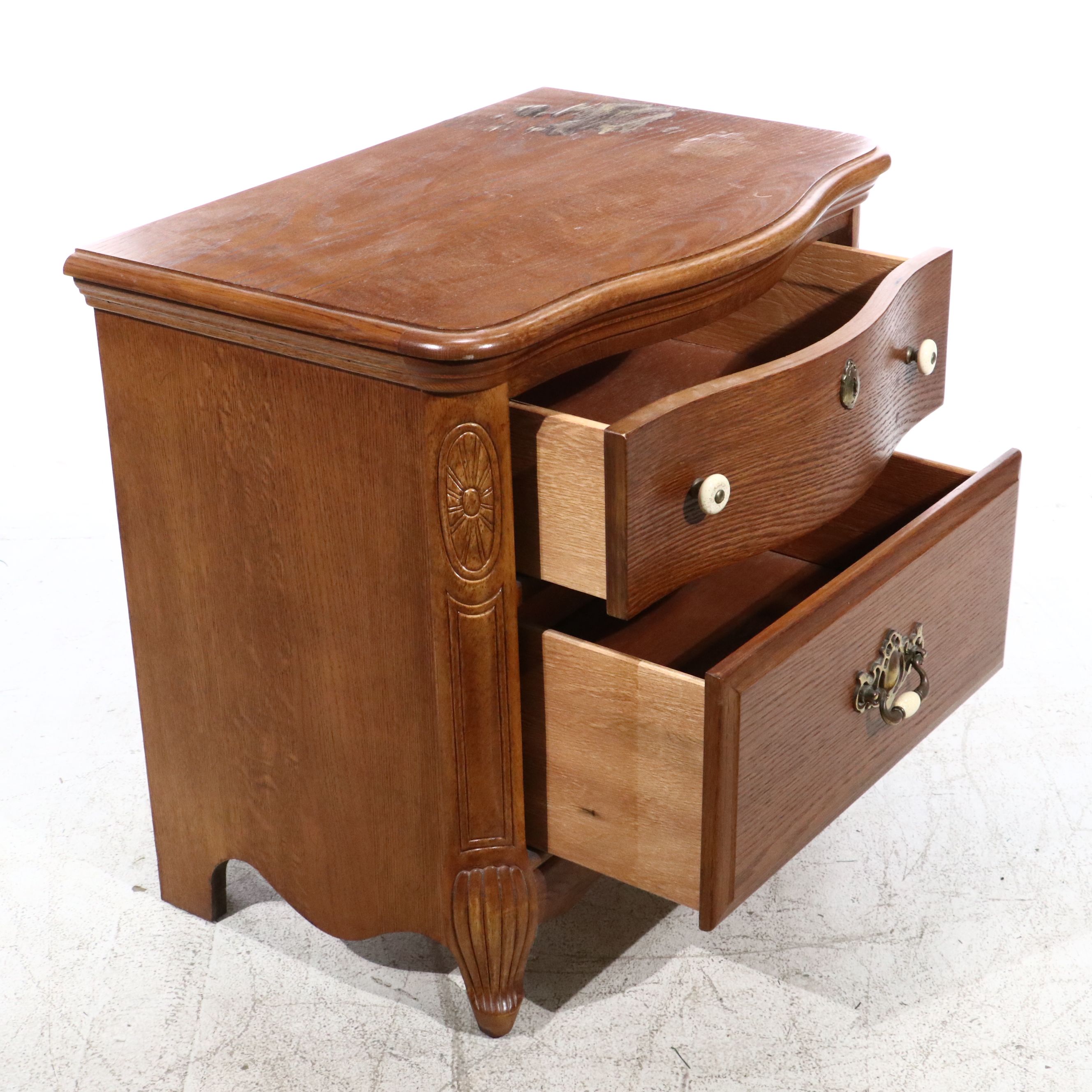 Victorian Style Oak Two-Draer Cabinet