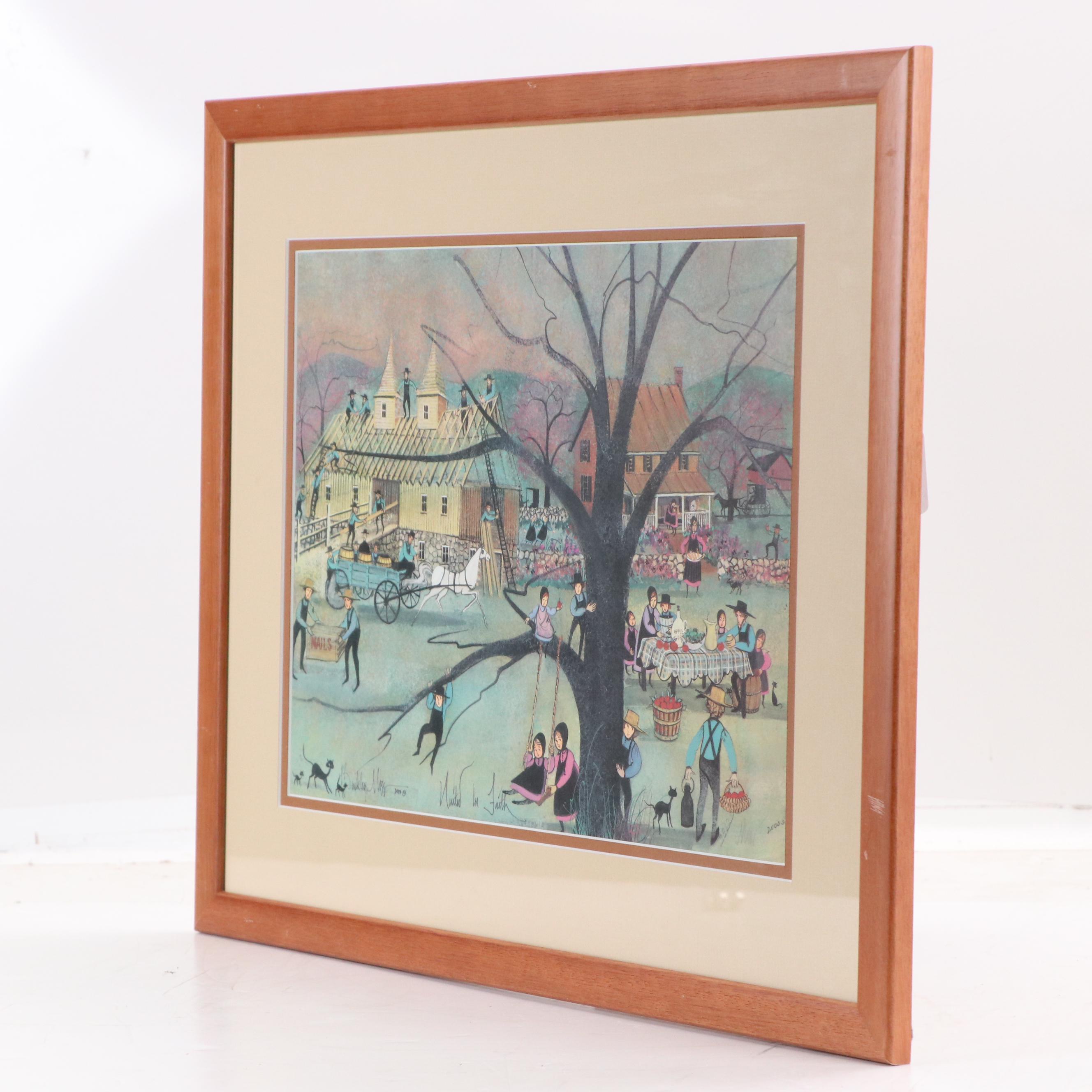 Offset Lithograph After P. Buckley Moss "United in Faith," 2000