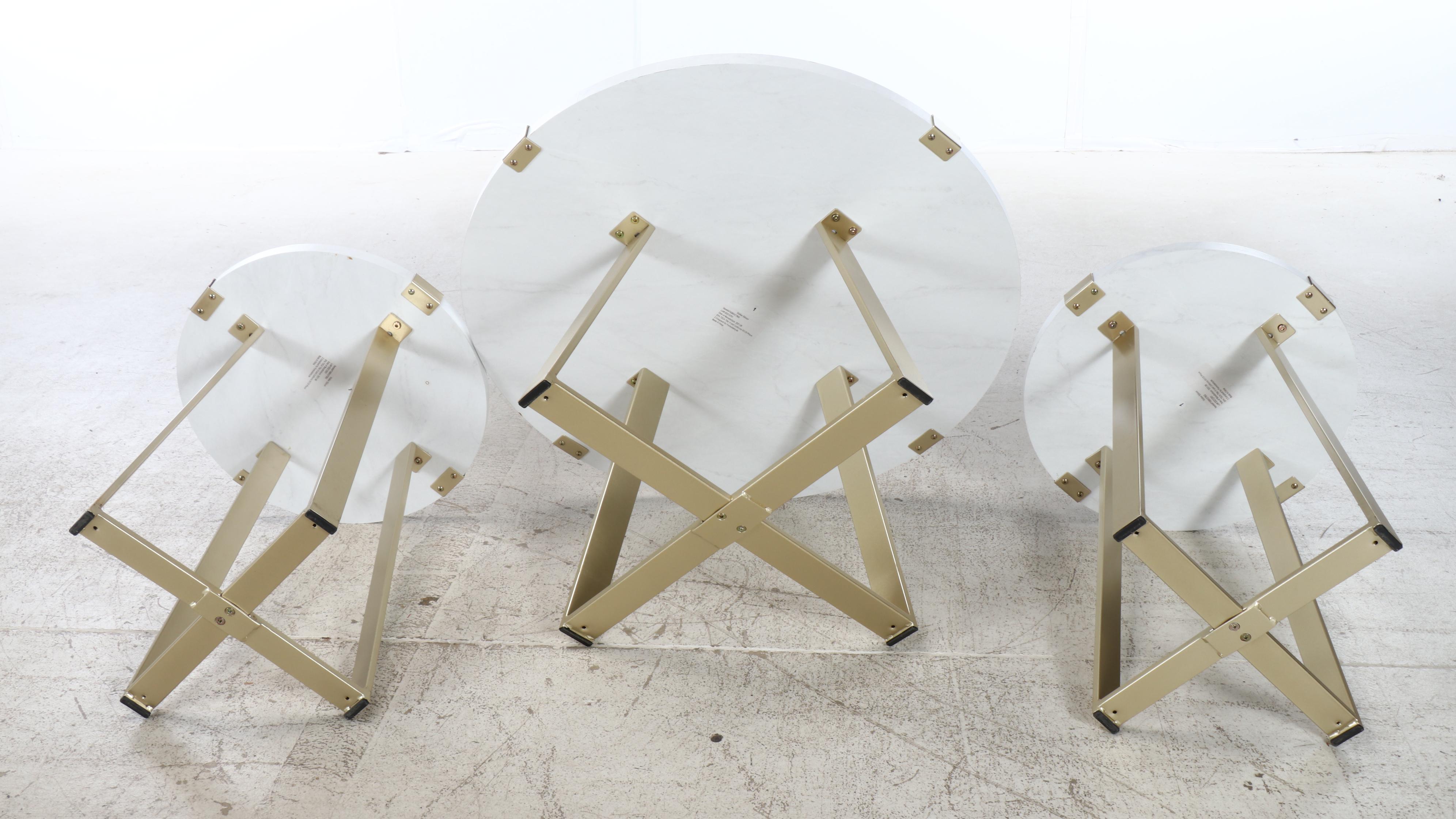 Walker Edison Faux Marble Side and Coffee Tables