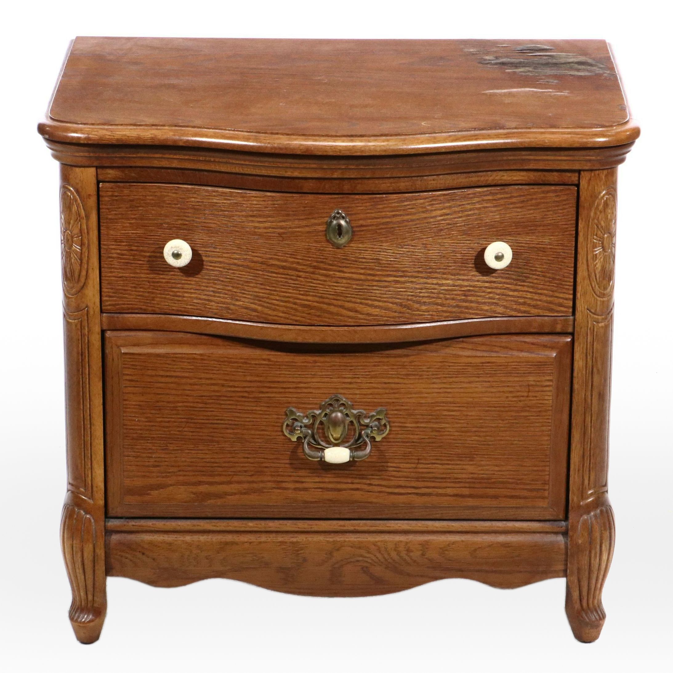 Victorian Style Oak Two-Draer Cabinet