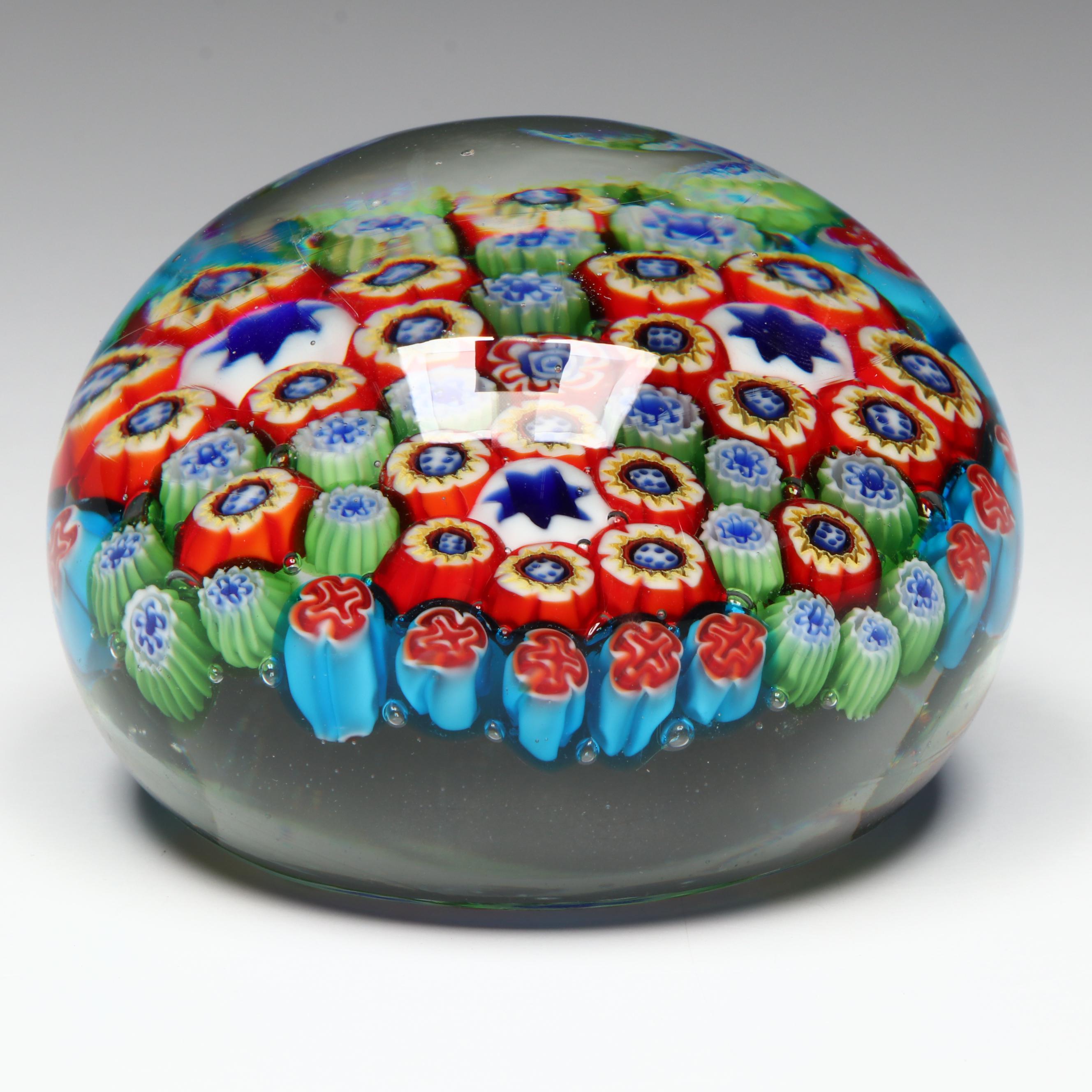 Millefiori Art Glass Paperweight