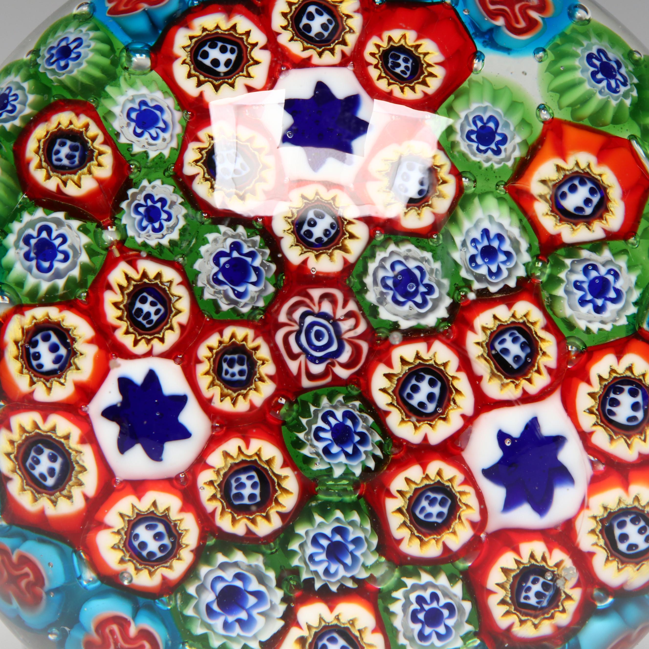 Millefiori Art Glass Paperweight