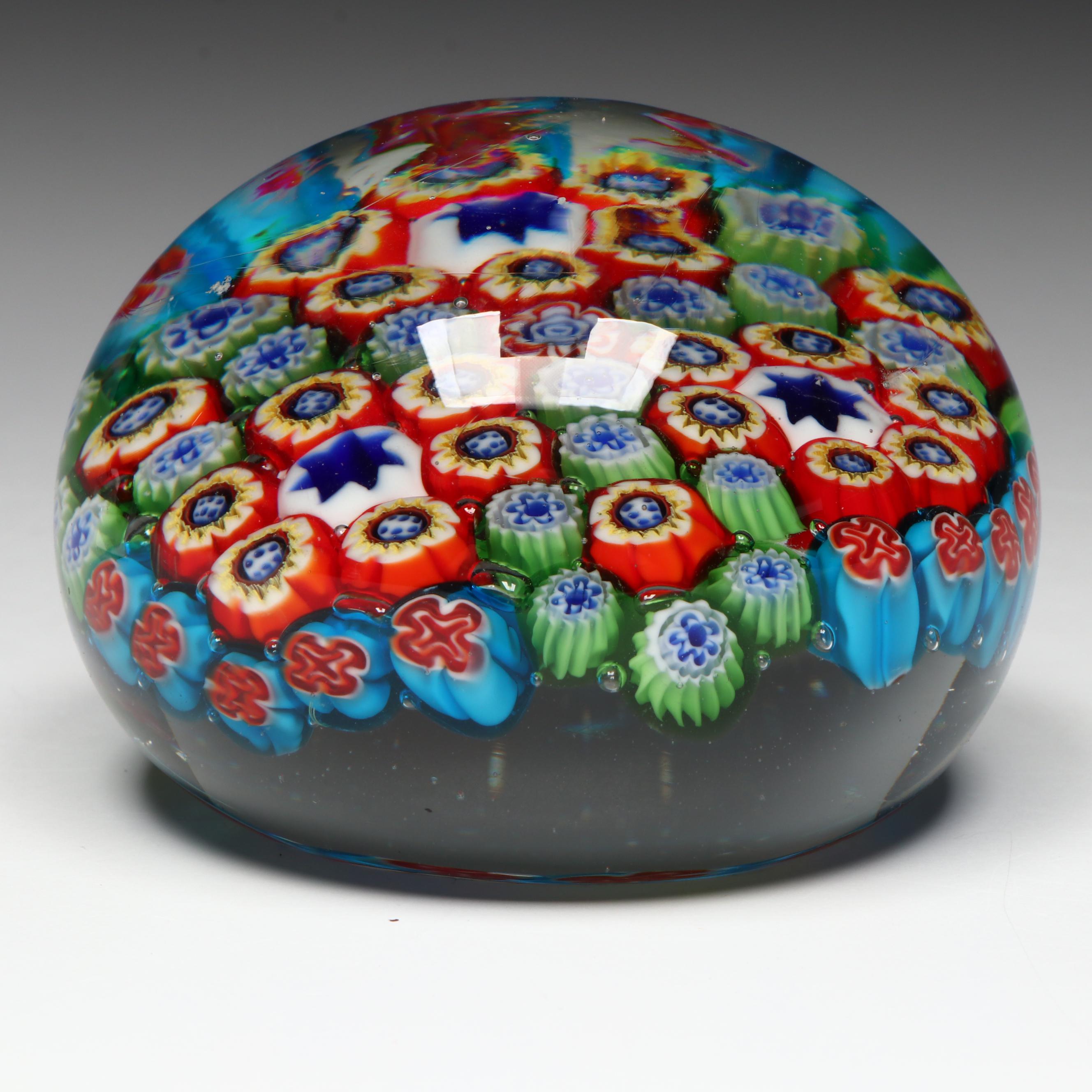 Millefiori Art Glass Paperweight