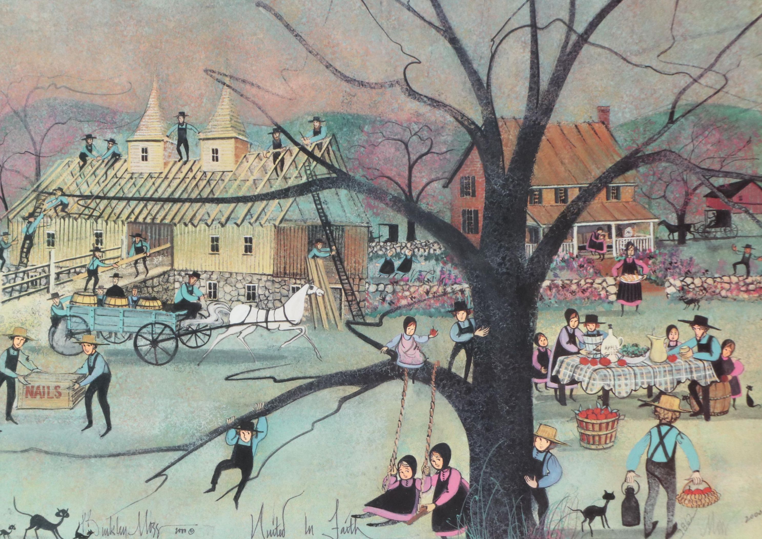 Offset Lithograph After P. Buckley Moss "United in Faith," 2000