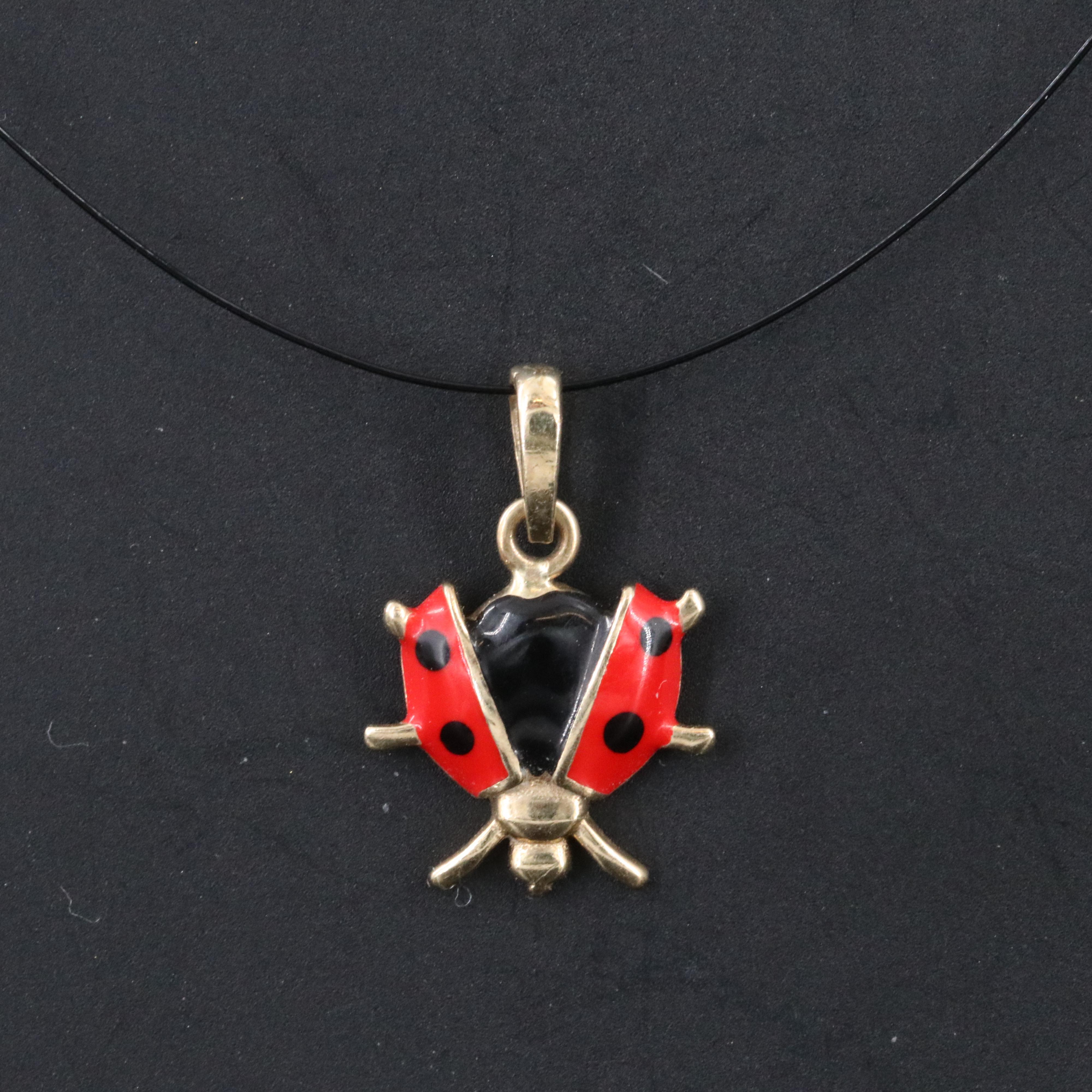 10K Enamel Ladybug Charm