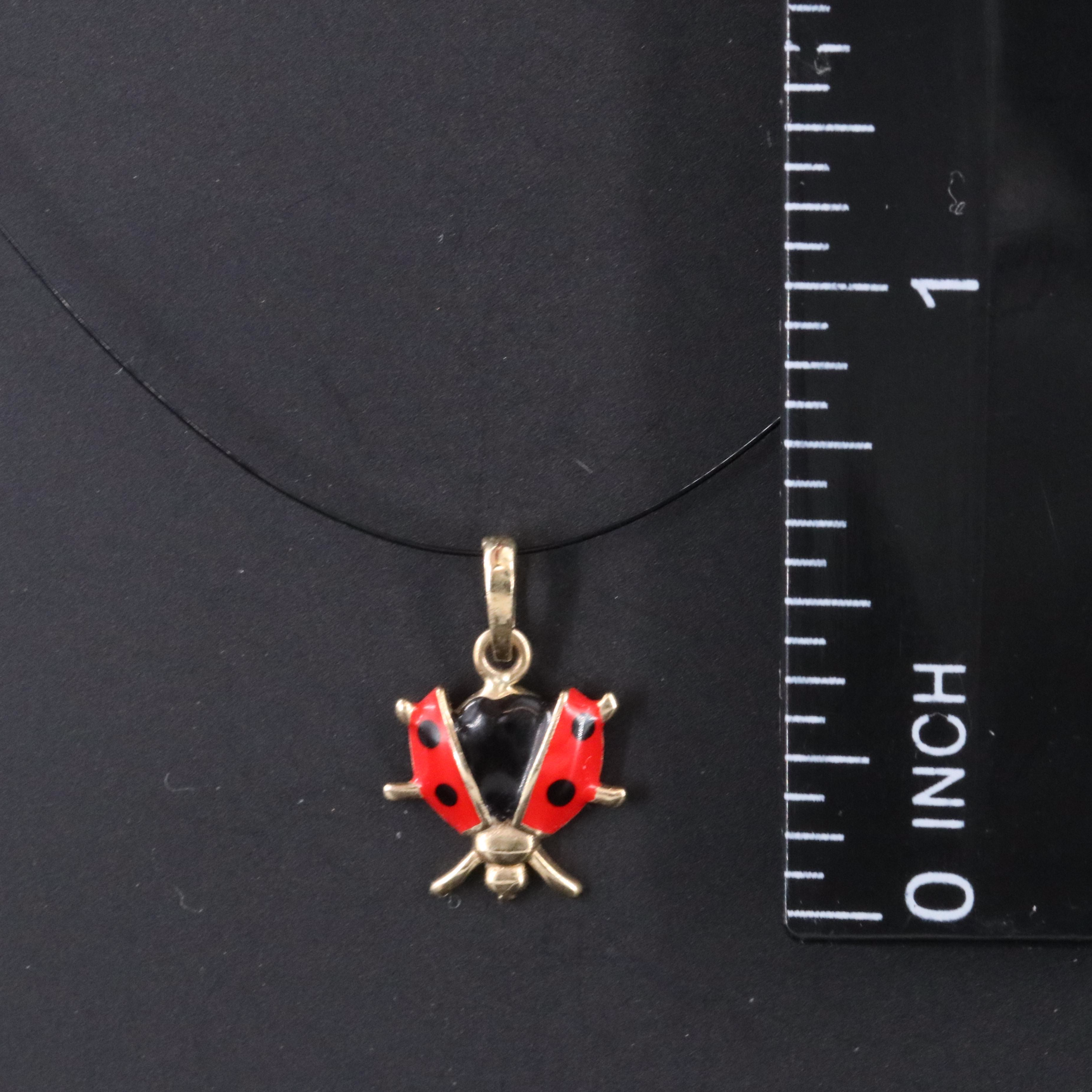 10K Enamel Ladybug Charm