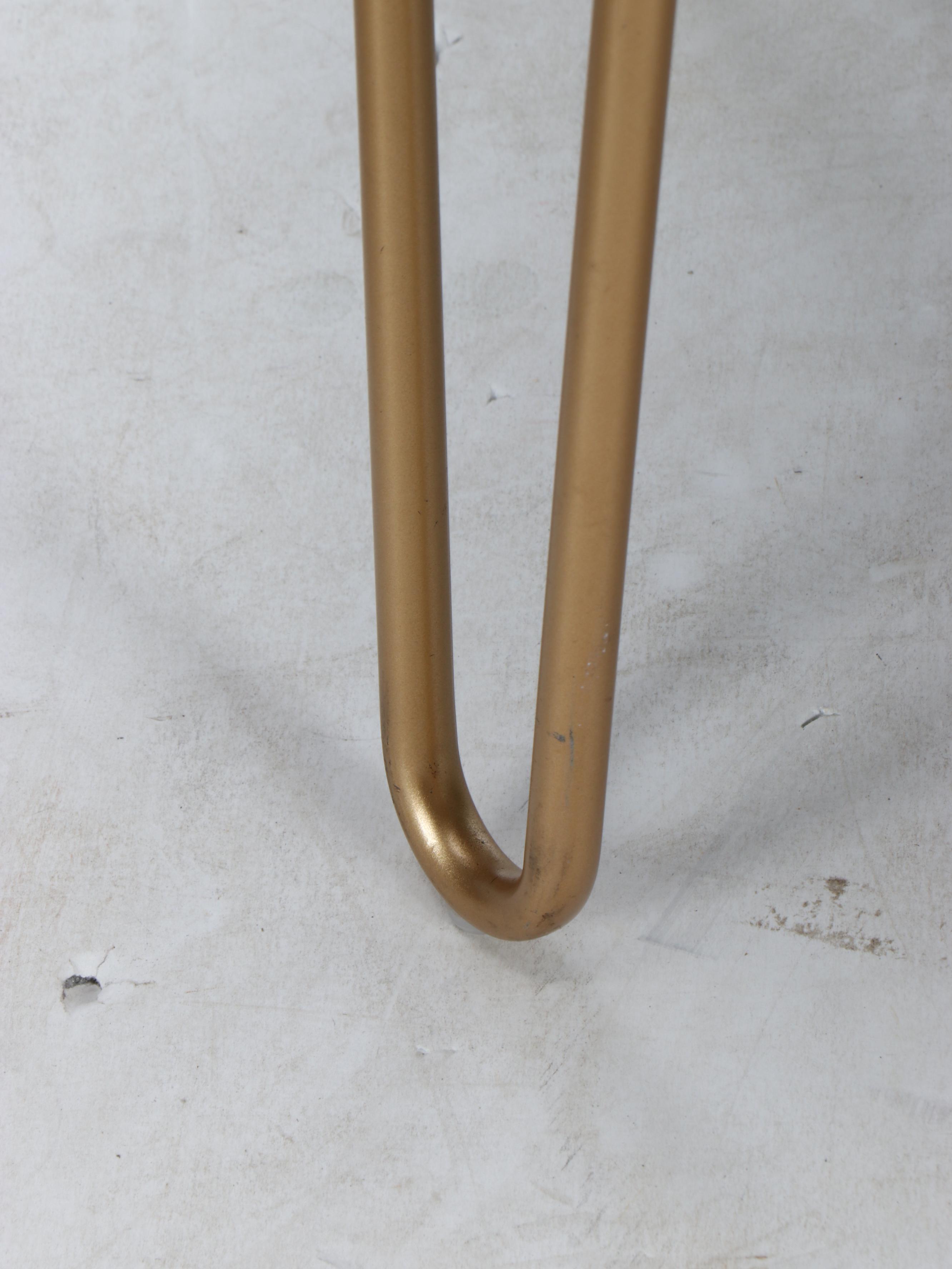 Contemporary Faux Fur and Gilt Metal Bench