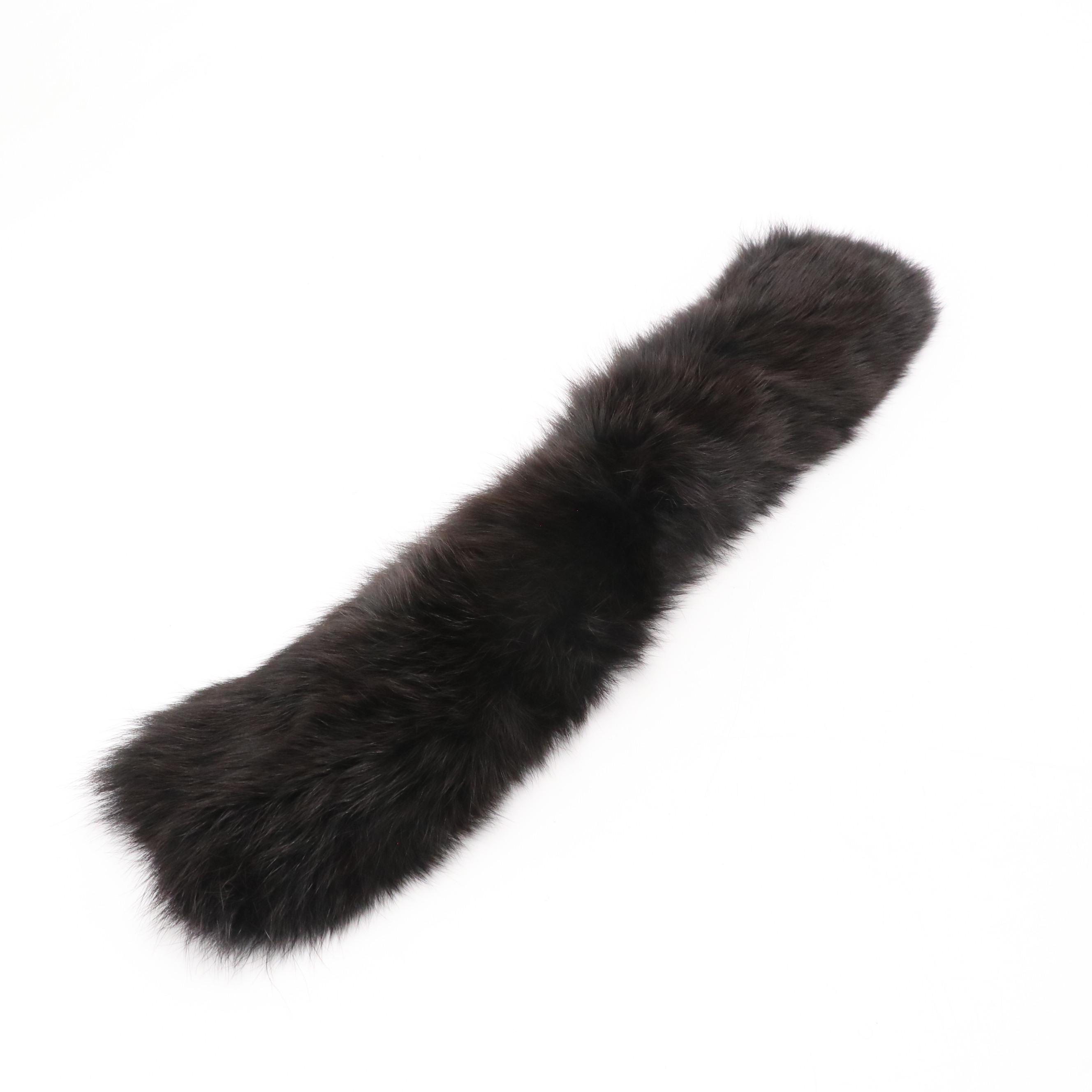 Chinchilla Fur Scarf, Black Fox Fur Collar and Curly Lamb Fur Cap