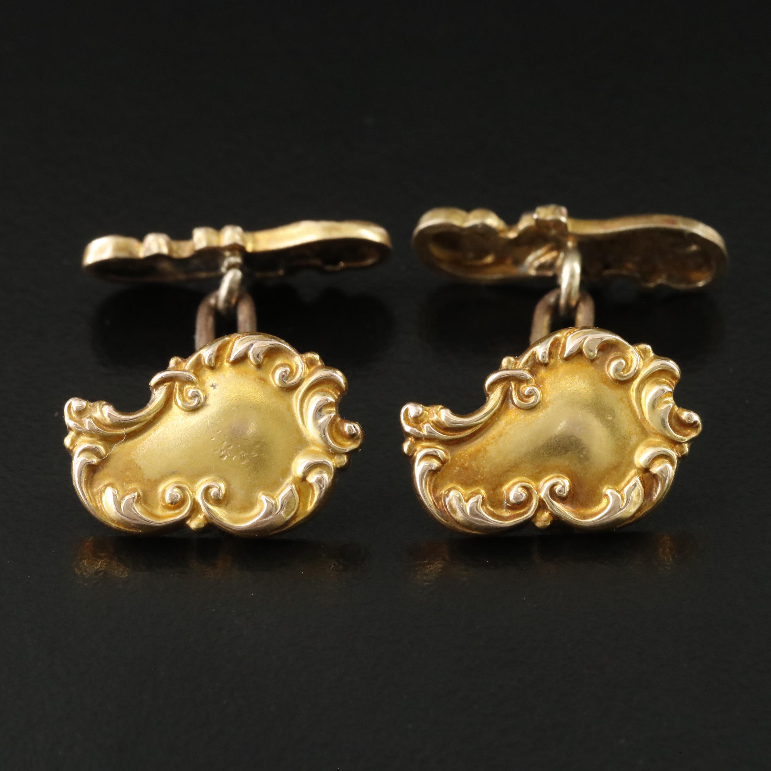 Early 1900s 10K Scrollwork Cufflinks