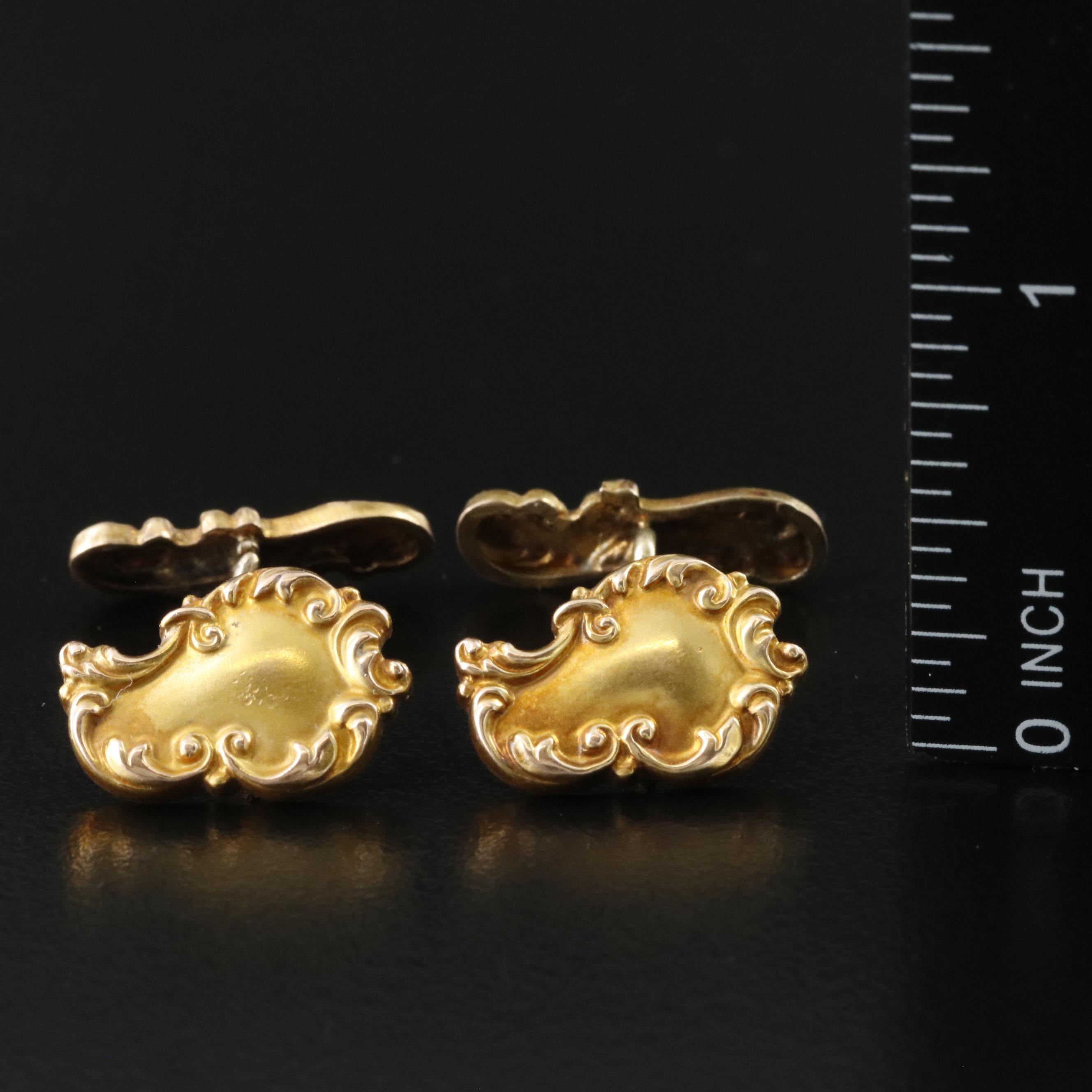 Early 1900s 10K Scrollwork Cufflinks