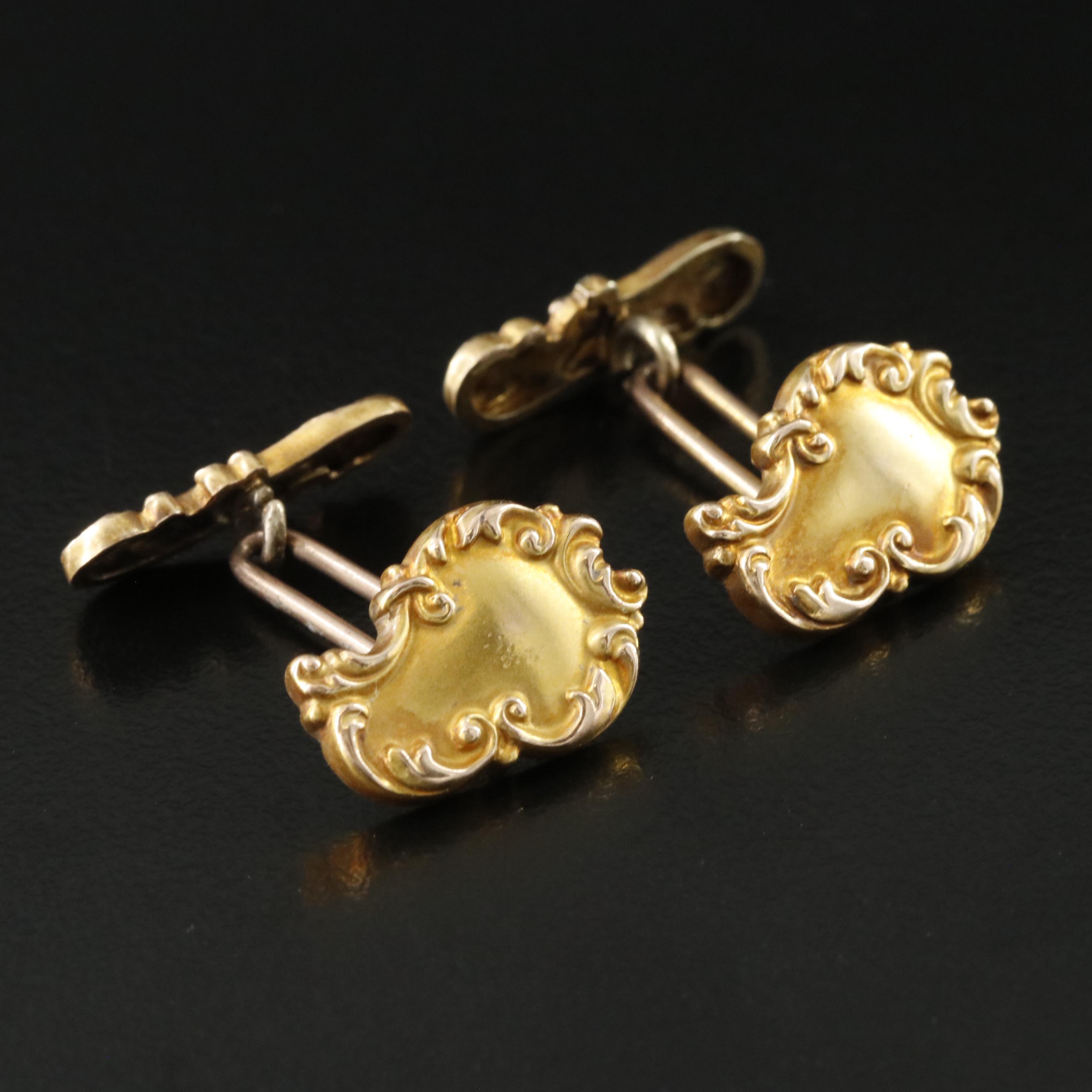 Early 1900s 10K Scrollwork Cufflinks