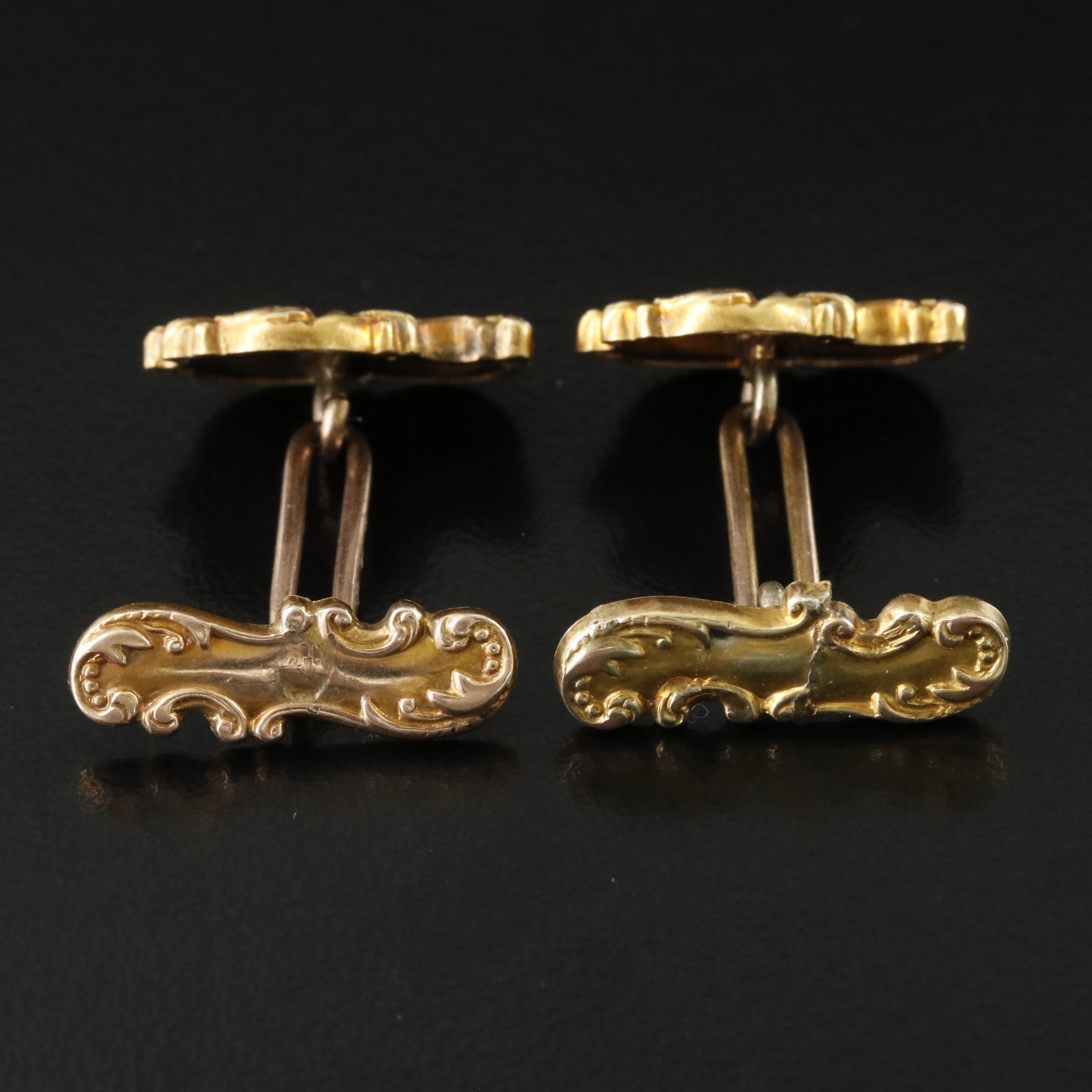 Early 1900s 10K Scrollwork Cufflinks