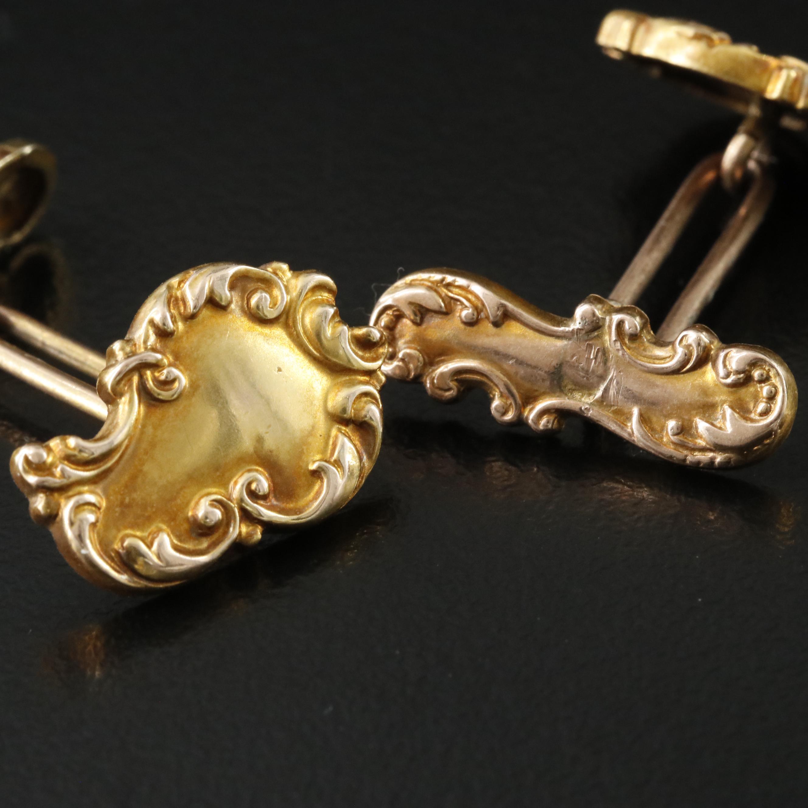 Early 1900s 10K Scrollwork Cufflinks