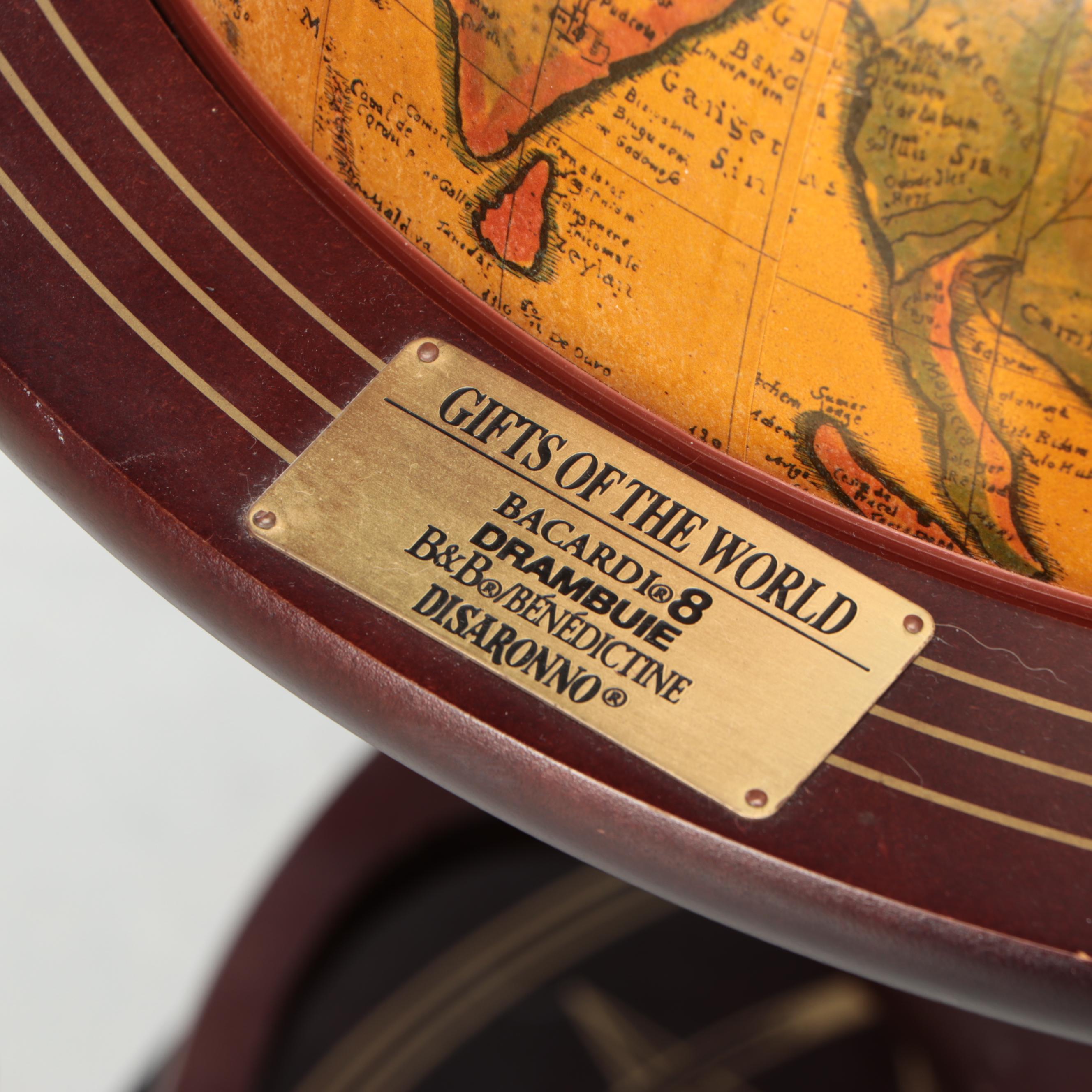 Bacardi 8 Drambuie Standing Globe Drink Cabinet