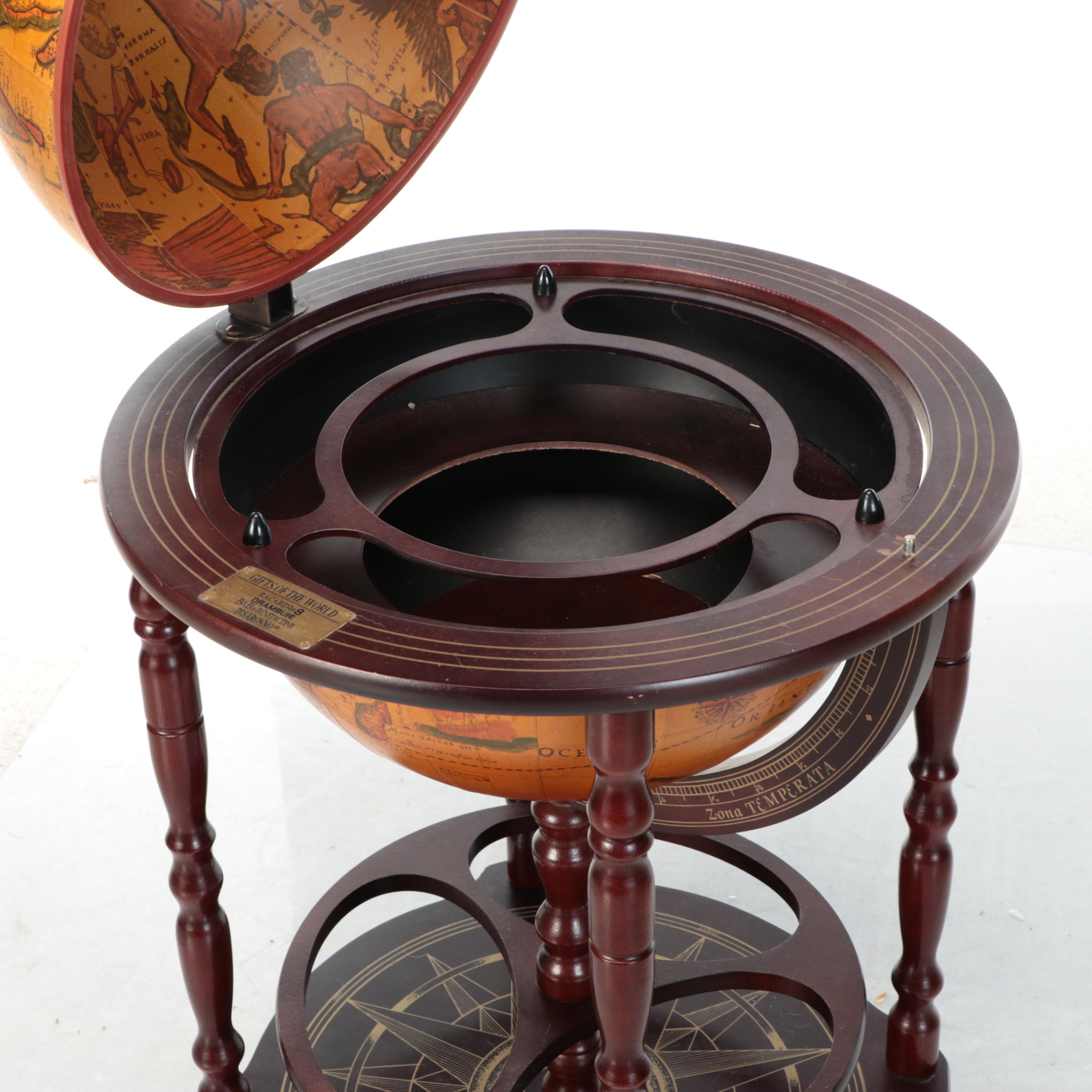 Bacardi 8 Drambuie Standing Globe Drink Cabinet