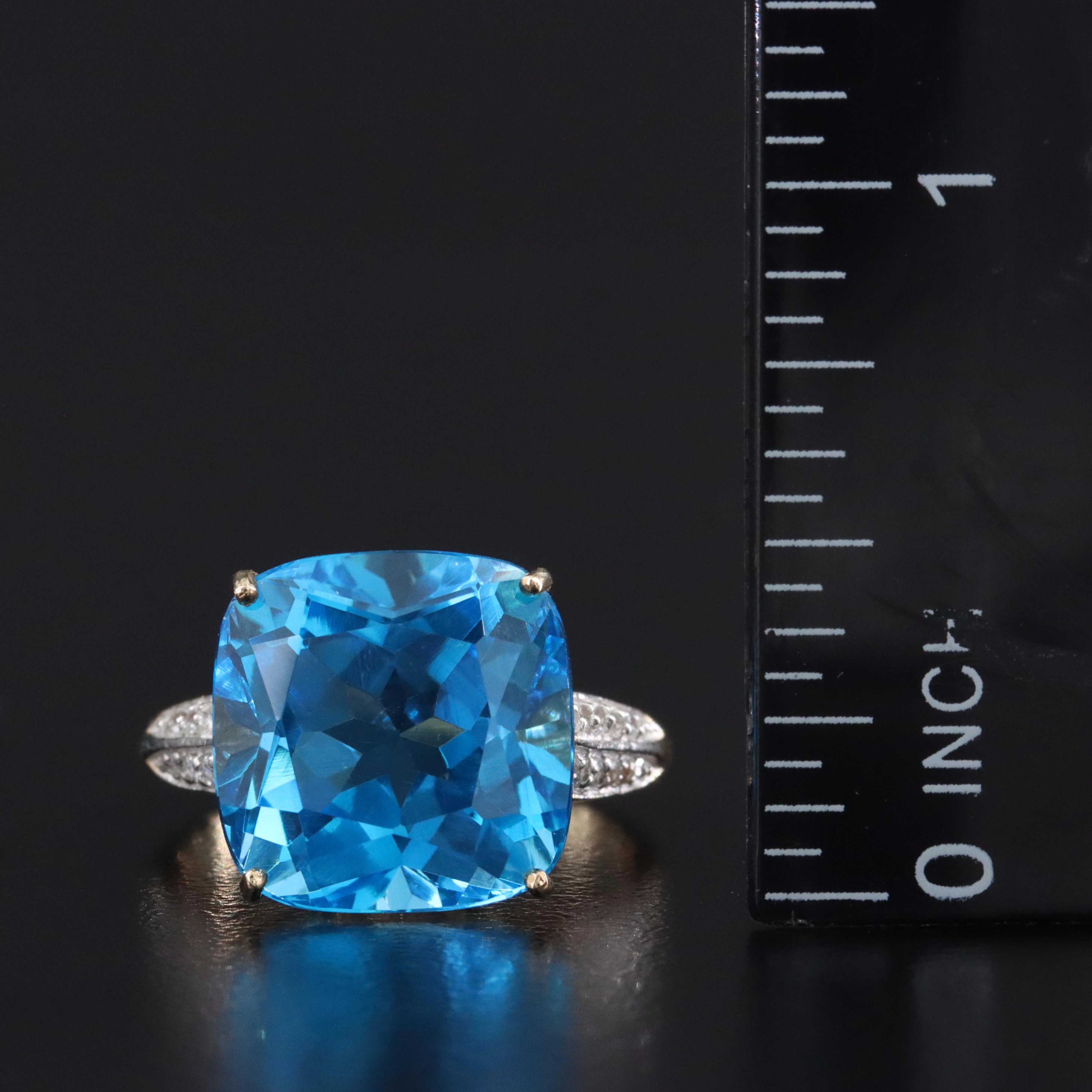 10K Topaz and White Zircon Ring