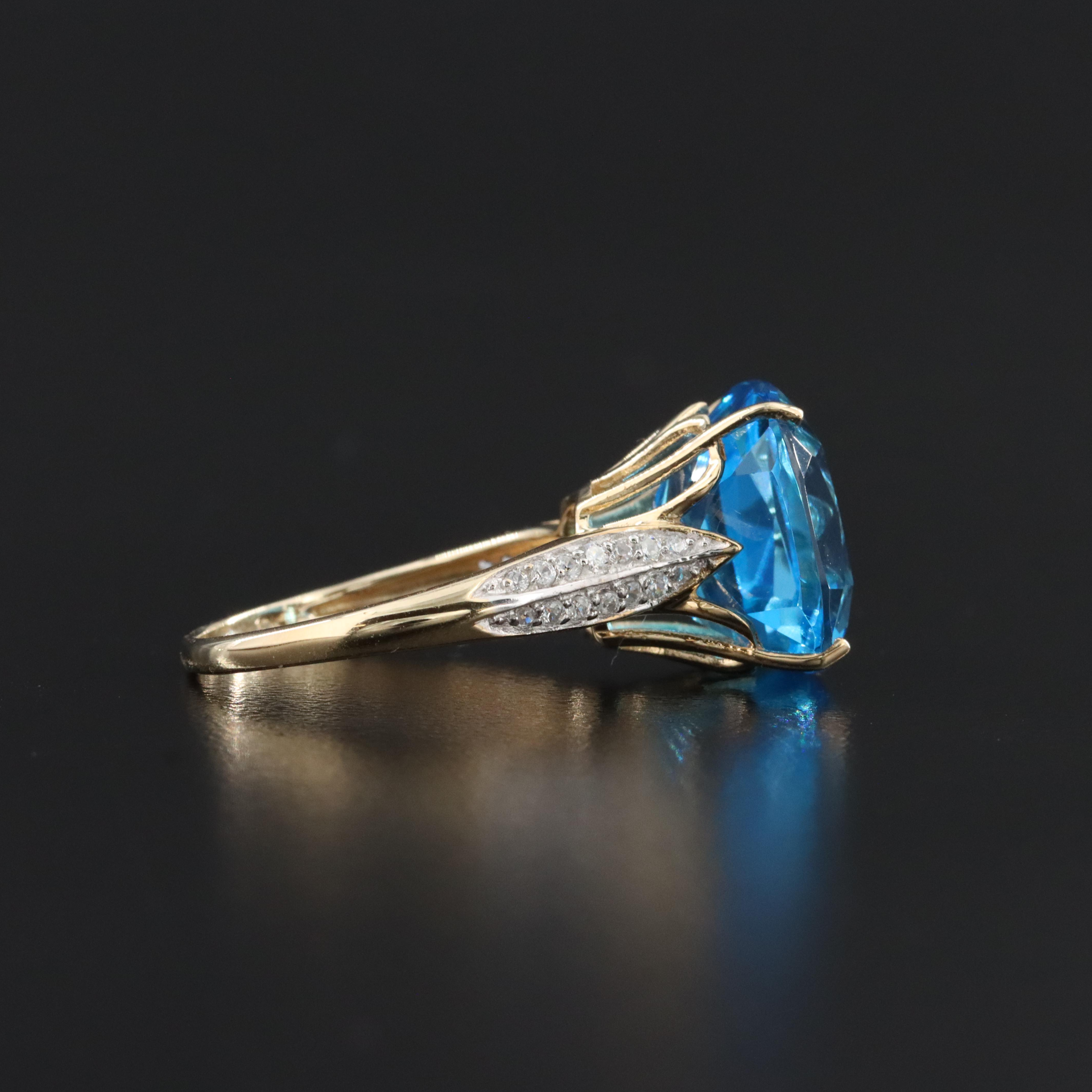 10K Topaz and White Zircon Ring
