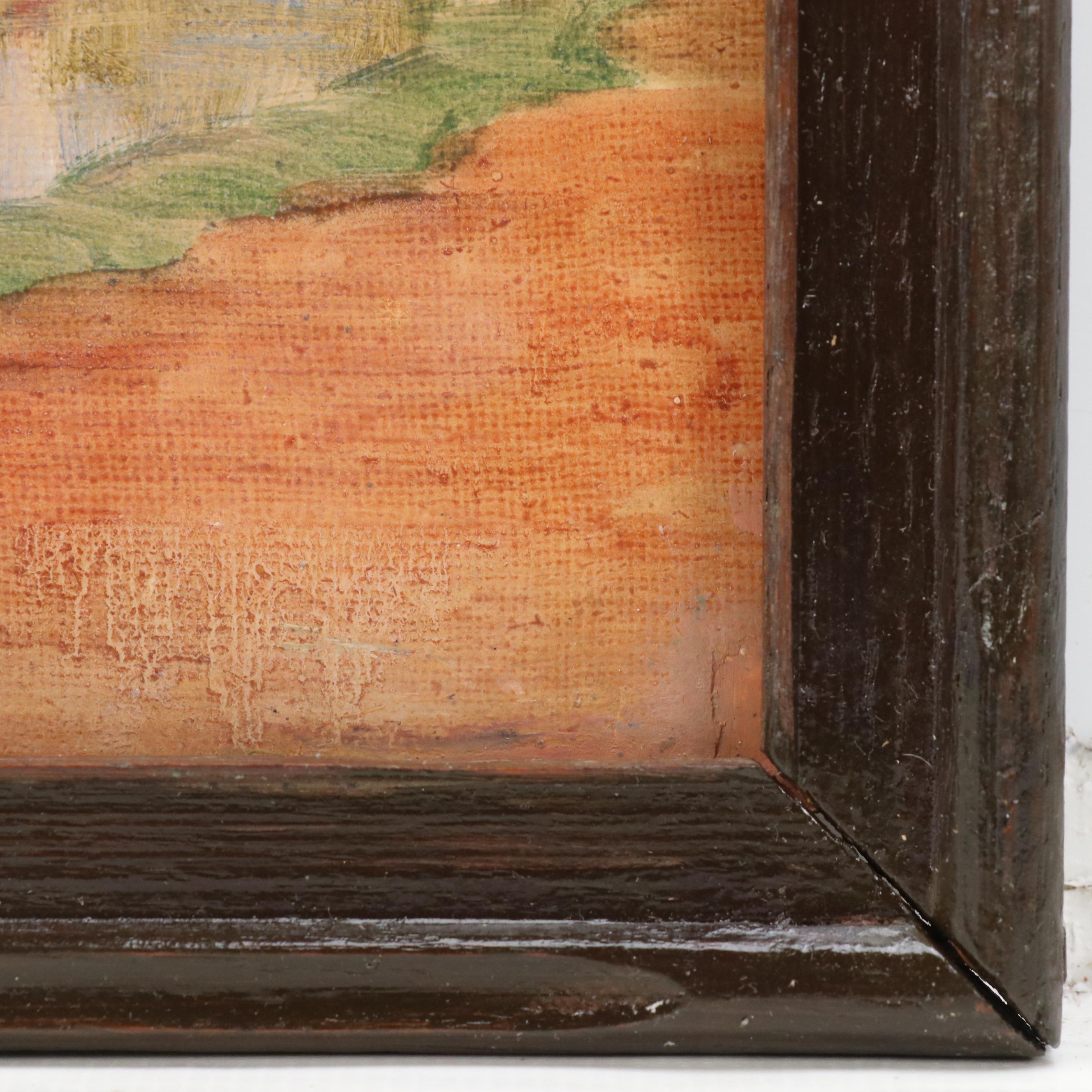 Attr. to Jeanne Reimbolt Countryside Landscape Oil Painting, Early 20th Century