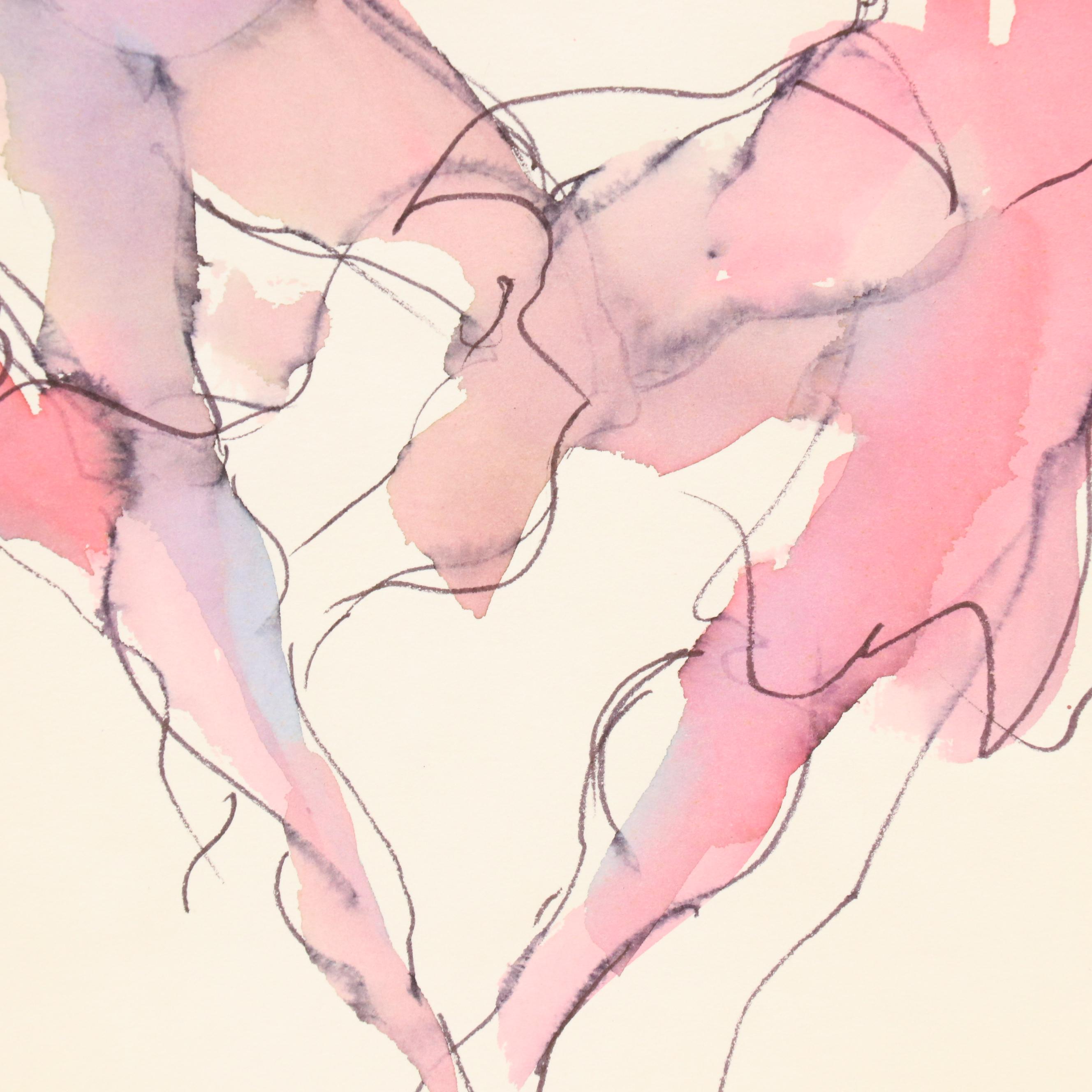 Judith Brown Figural Watercolor Painting of Dancers, Late 20th Century