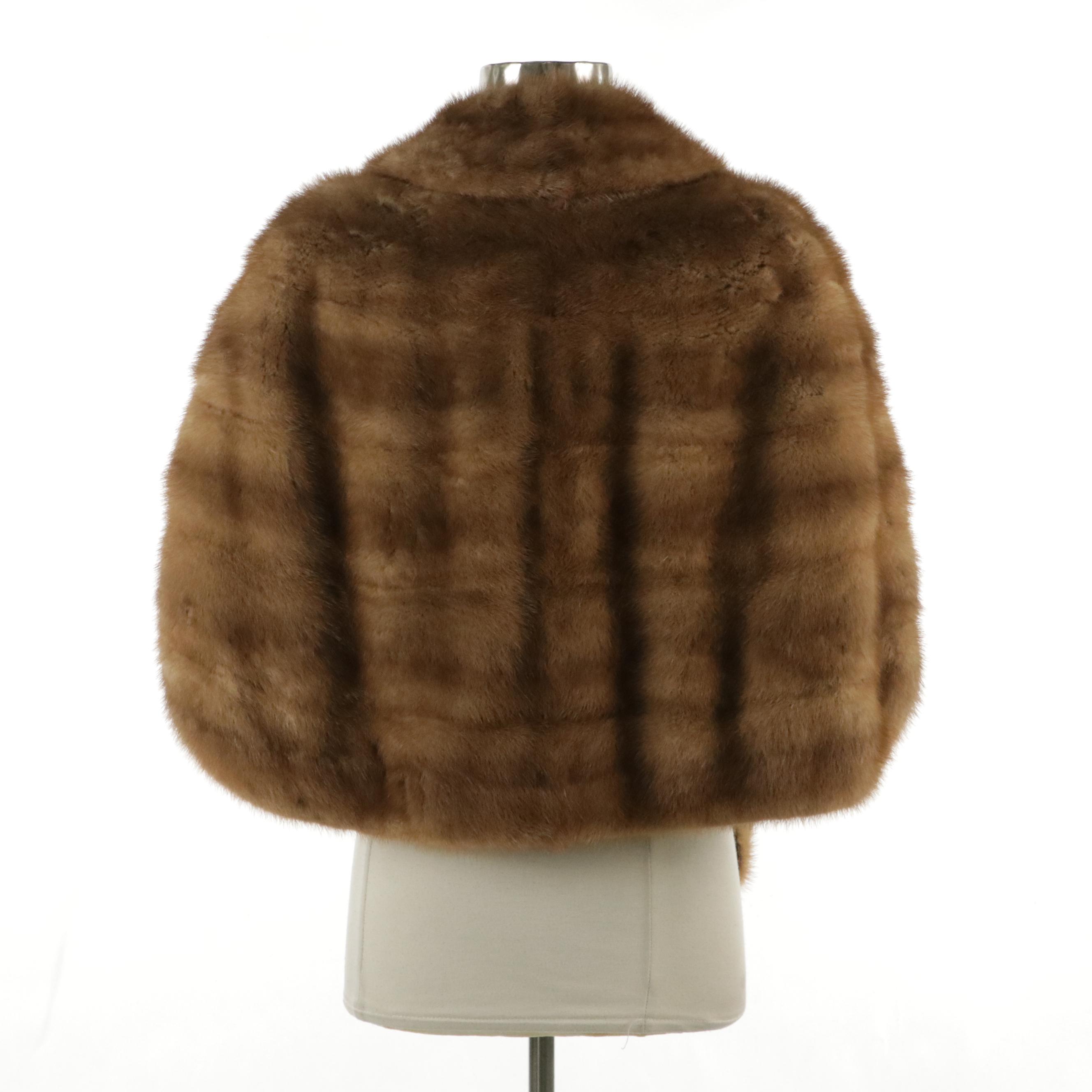 Mink Fur Collared Stole from The Rike-Kumler Co., Mid-20th Century