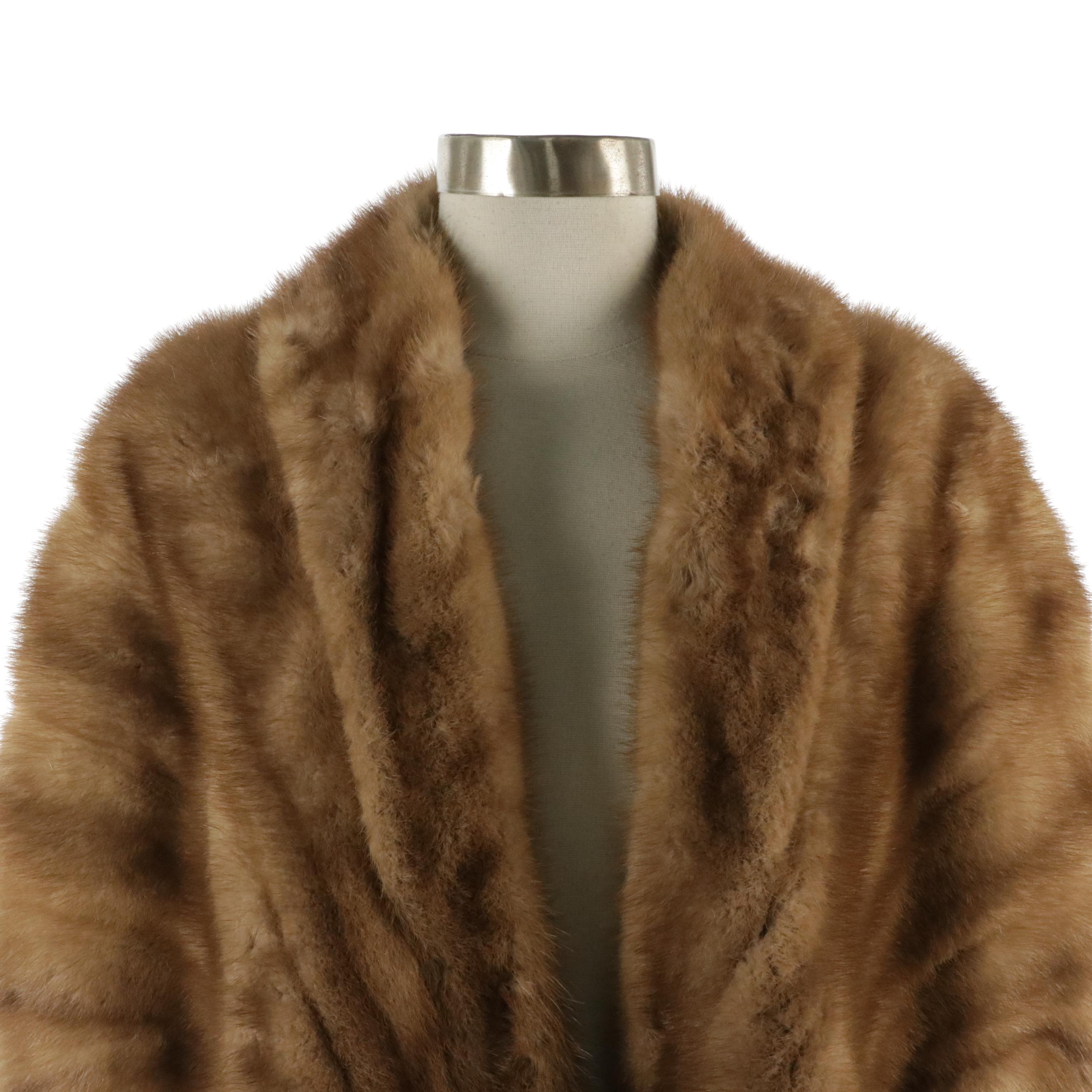 Mink Fur Collared Stole from The Rike-Kumler Co., Mid-20th Century