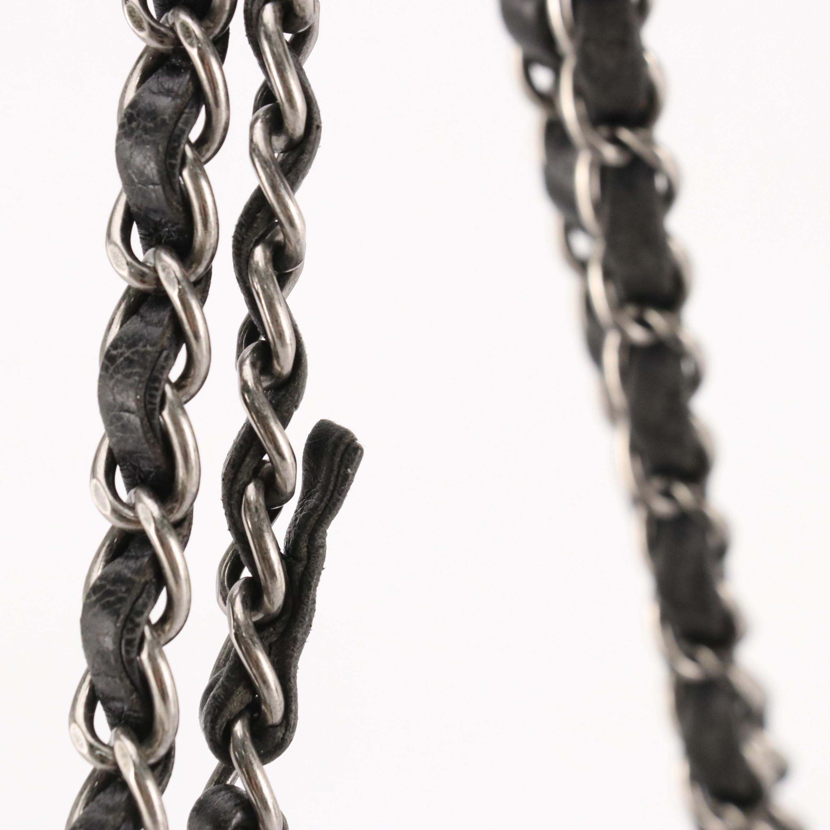 Chanel Paris Dallas Stars and Stripes Stitched Large Flap Bag in Gray Lambskin