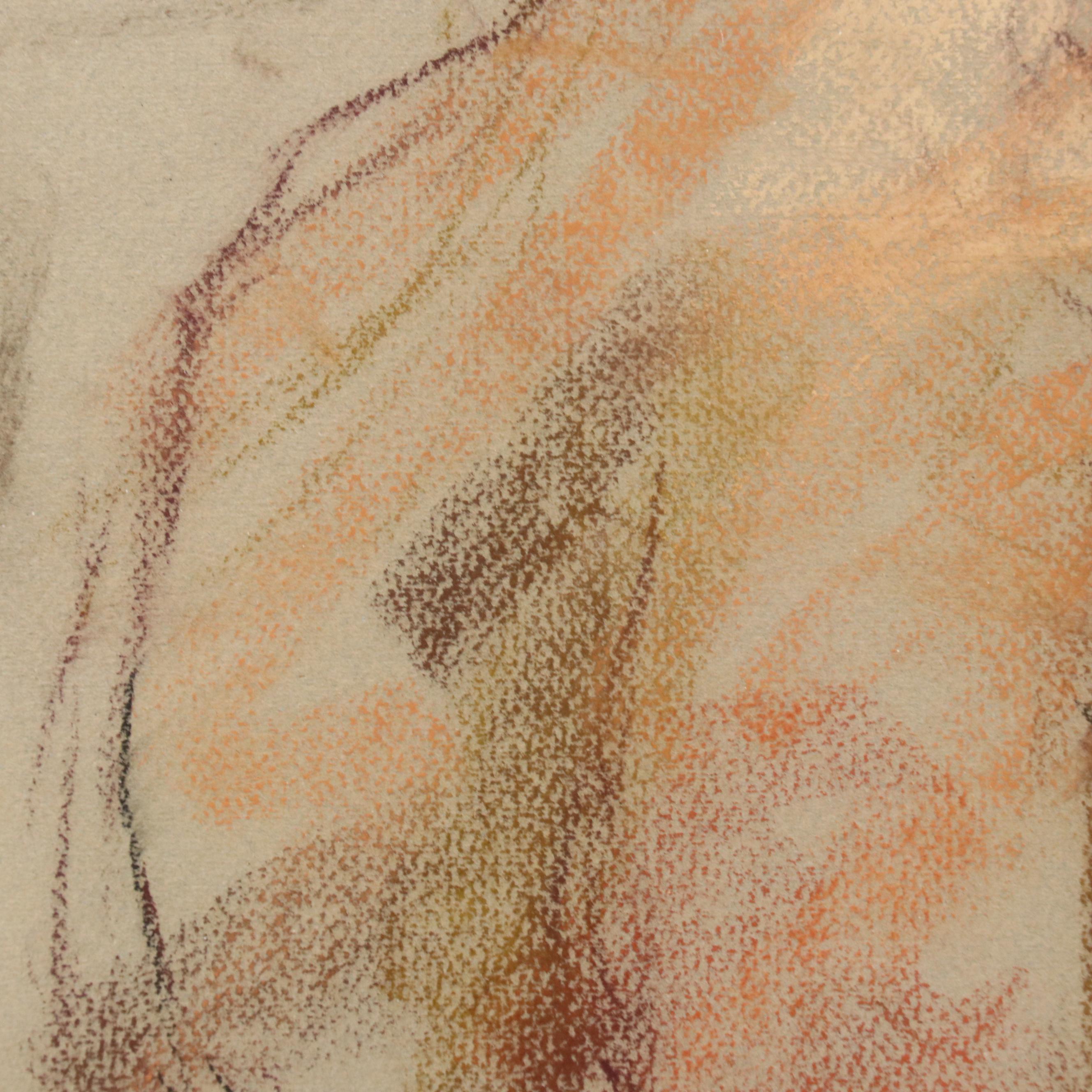 Figural Pastel Drawing, Late 20th Century