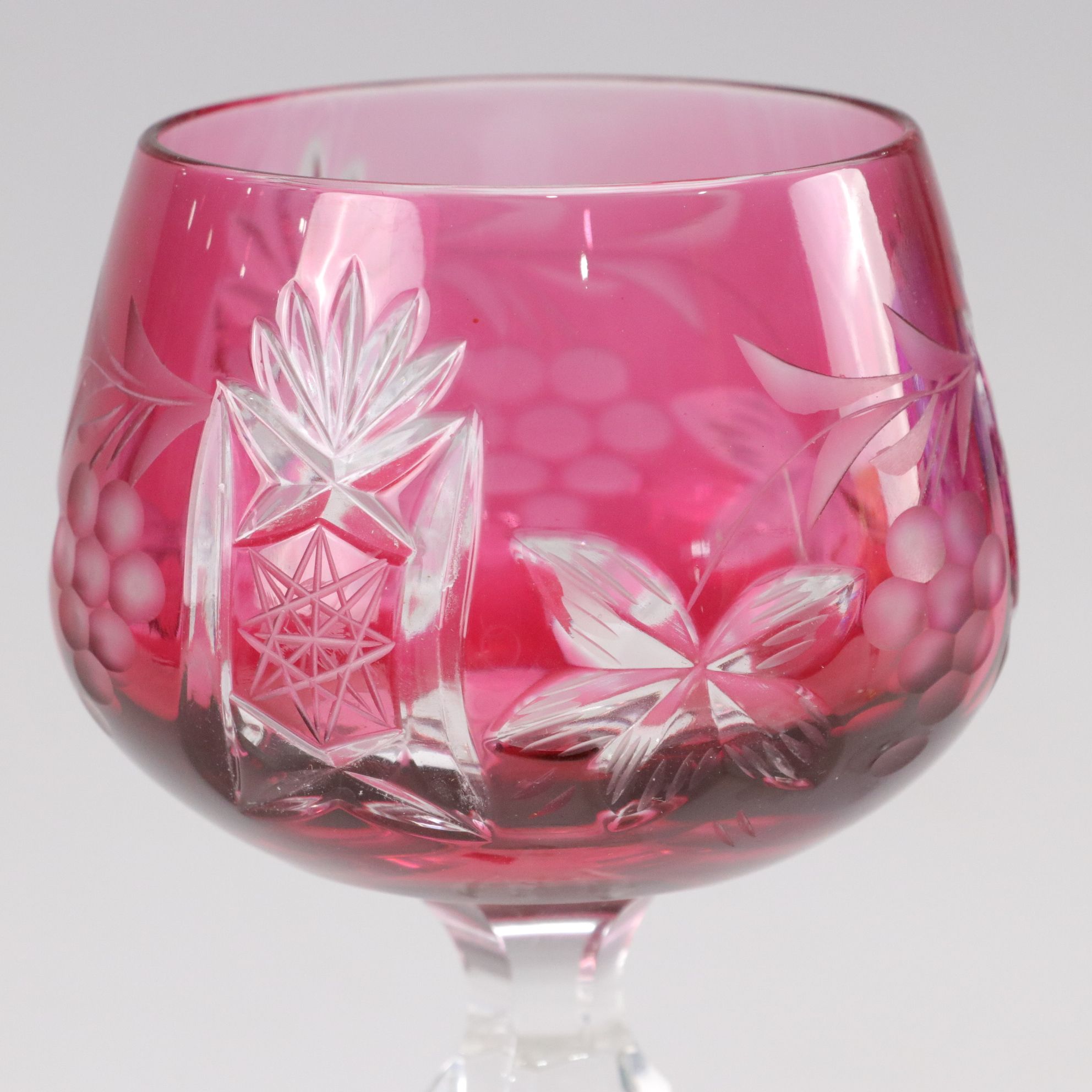 German Elisabeth Hutte Lead Crystal Cut-to-Clear Wine Glasses