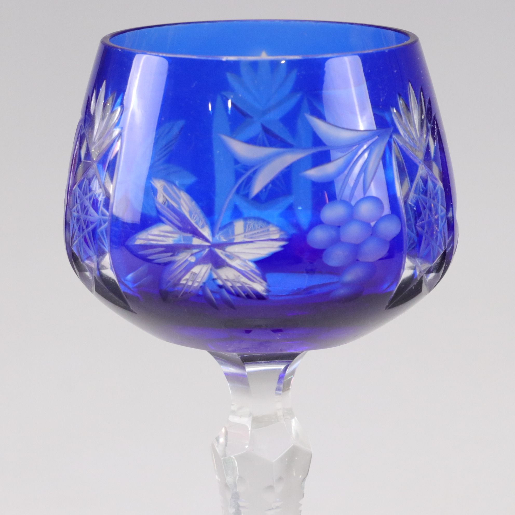 German Elisabeth Hutte Lead Crystal Cut-to-Clear Wine Glasses