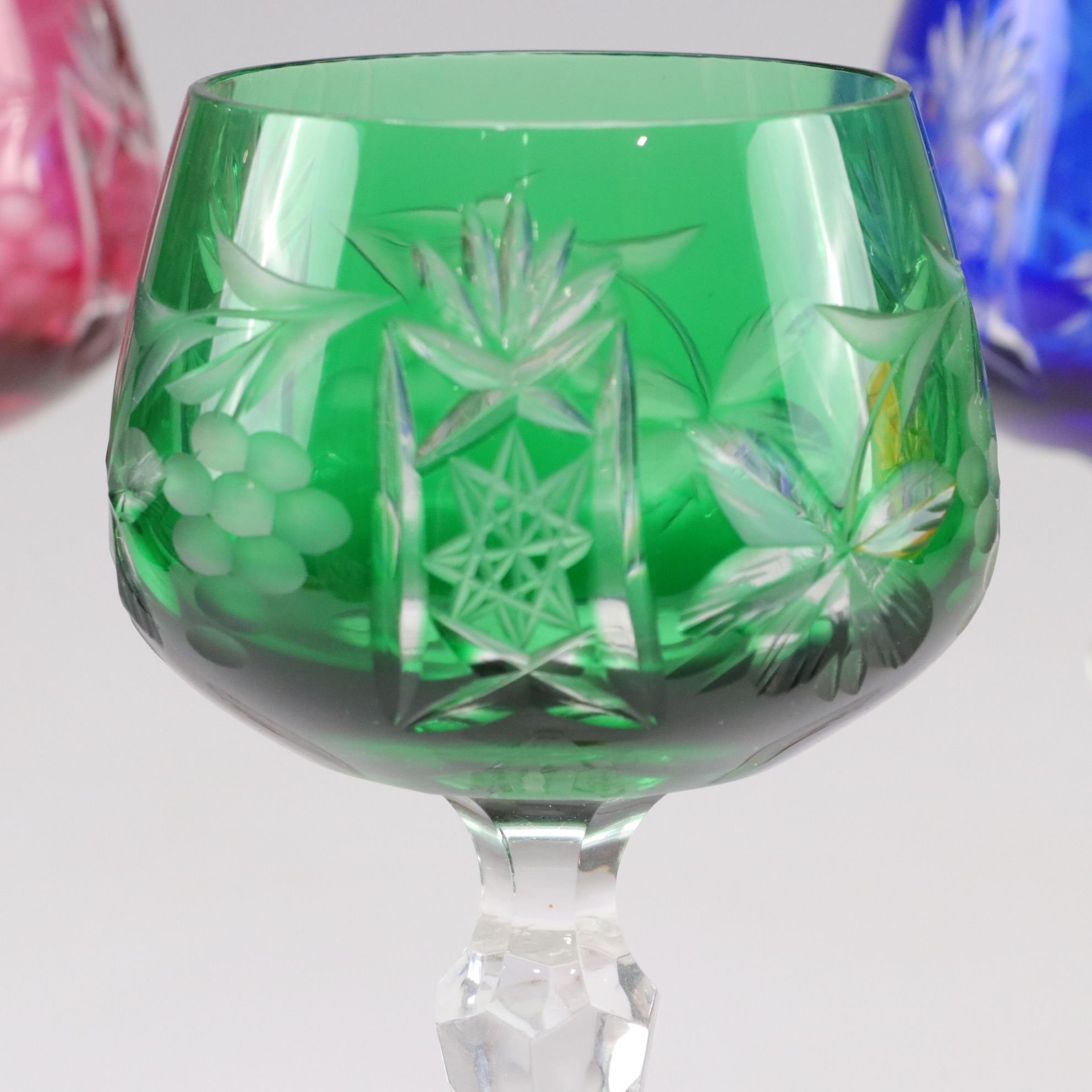 German Elisabeth Hutte Lead Crystal Cut-to-Clear Wine Glasses