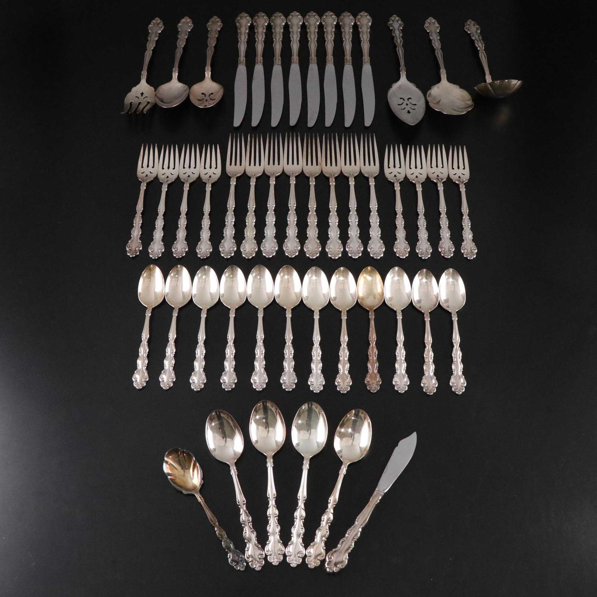 Oneida Community "Baroque" Silver Plate Flatware, Mid-20th Century