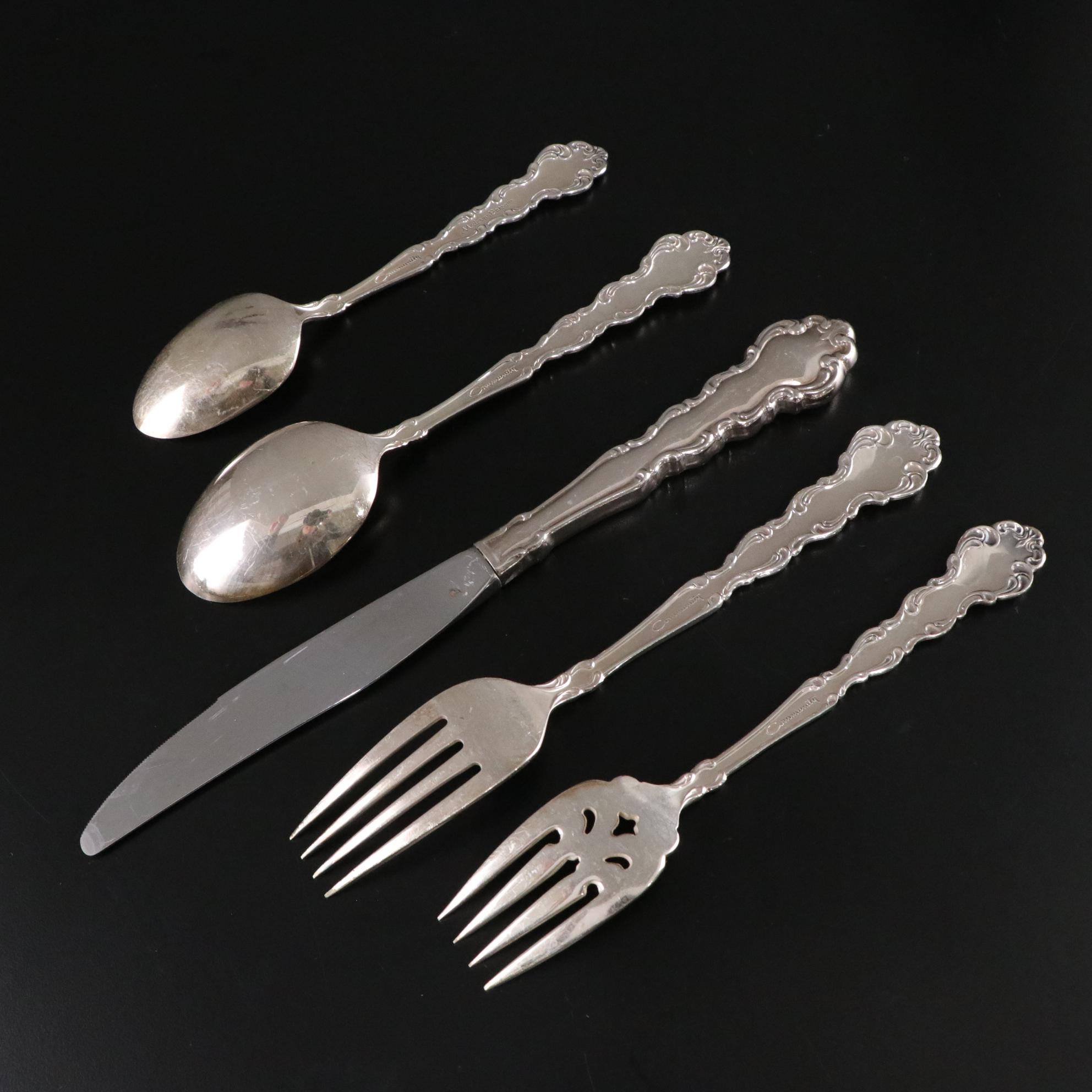 Oneida Community "Baroque" Silver Plate Flatware, Mid-20th Century