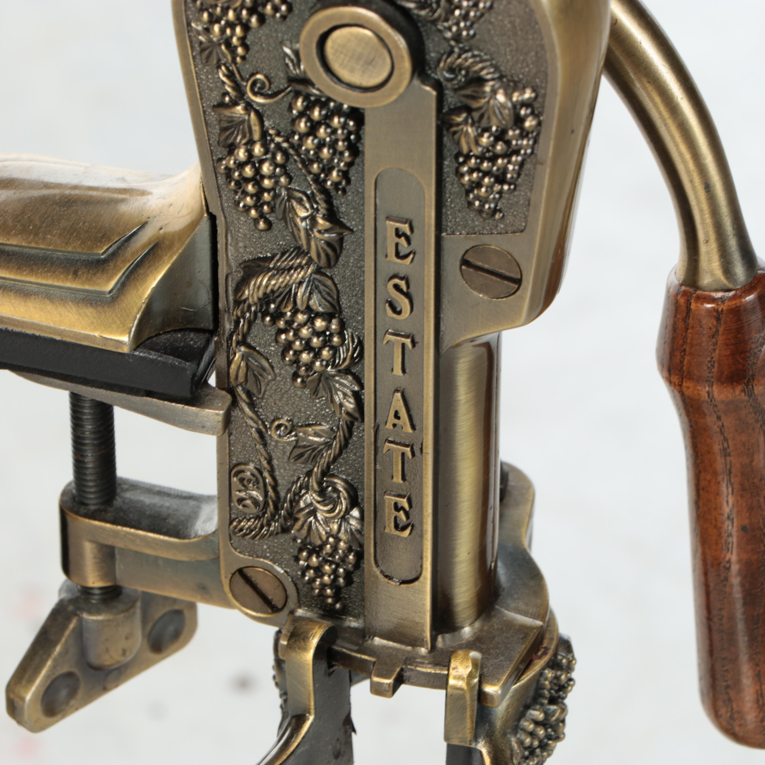 Rogar Estate Repoussé Brass Wine Opener