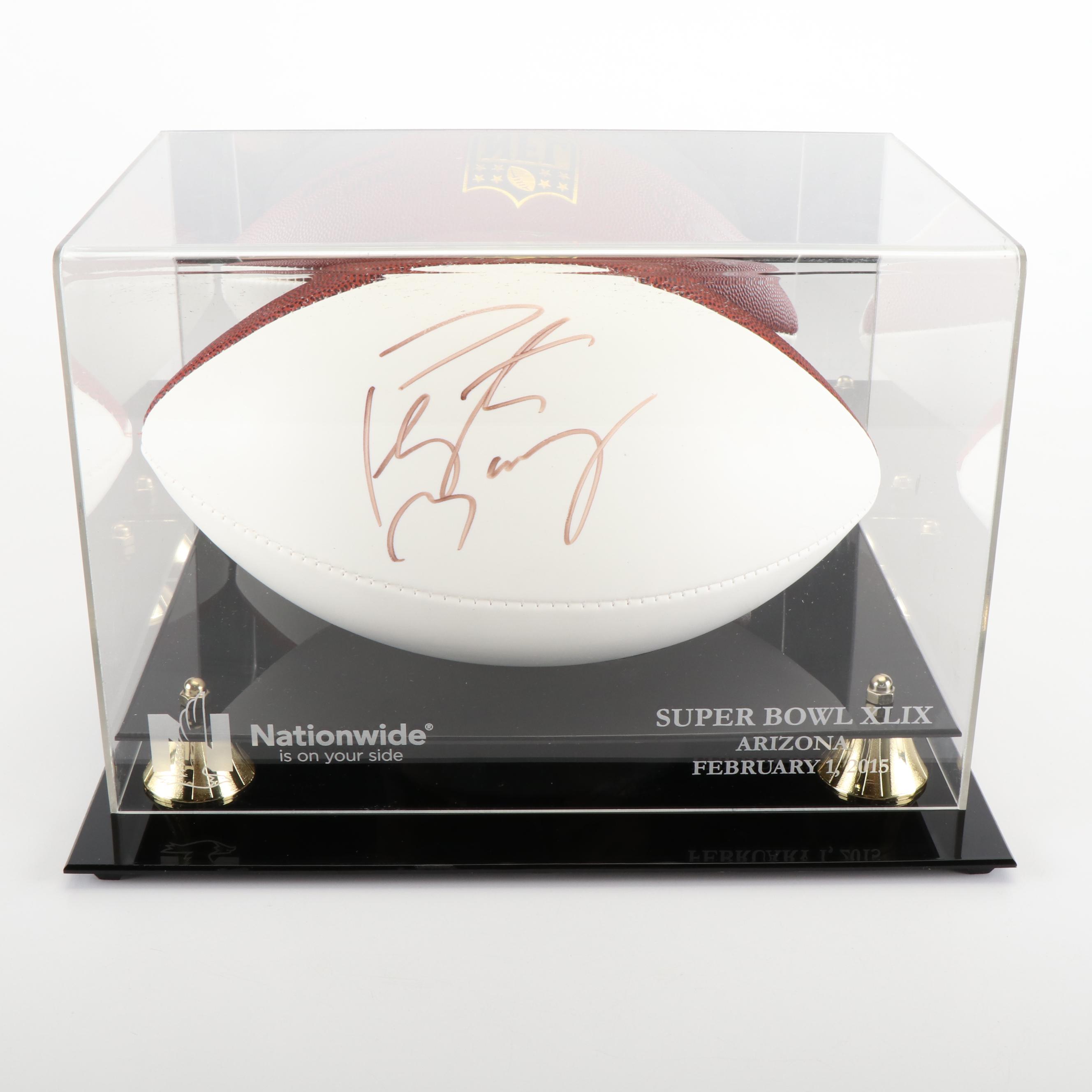 Peyton Manning Signed Wilson Football with Superbowl XLIX Display, Fanatics