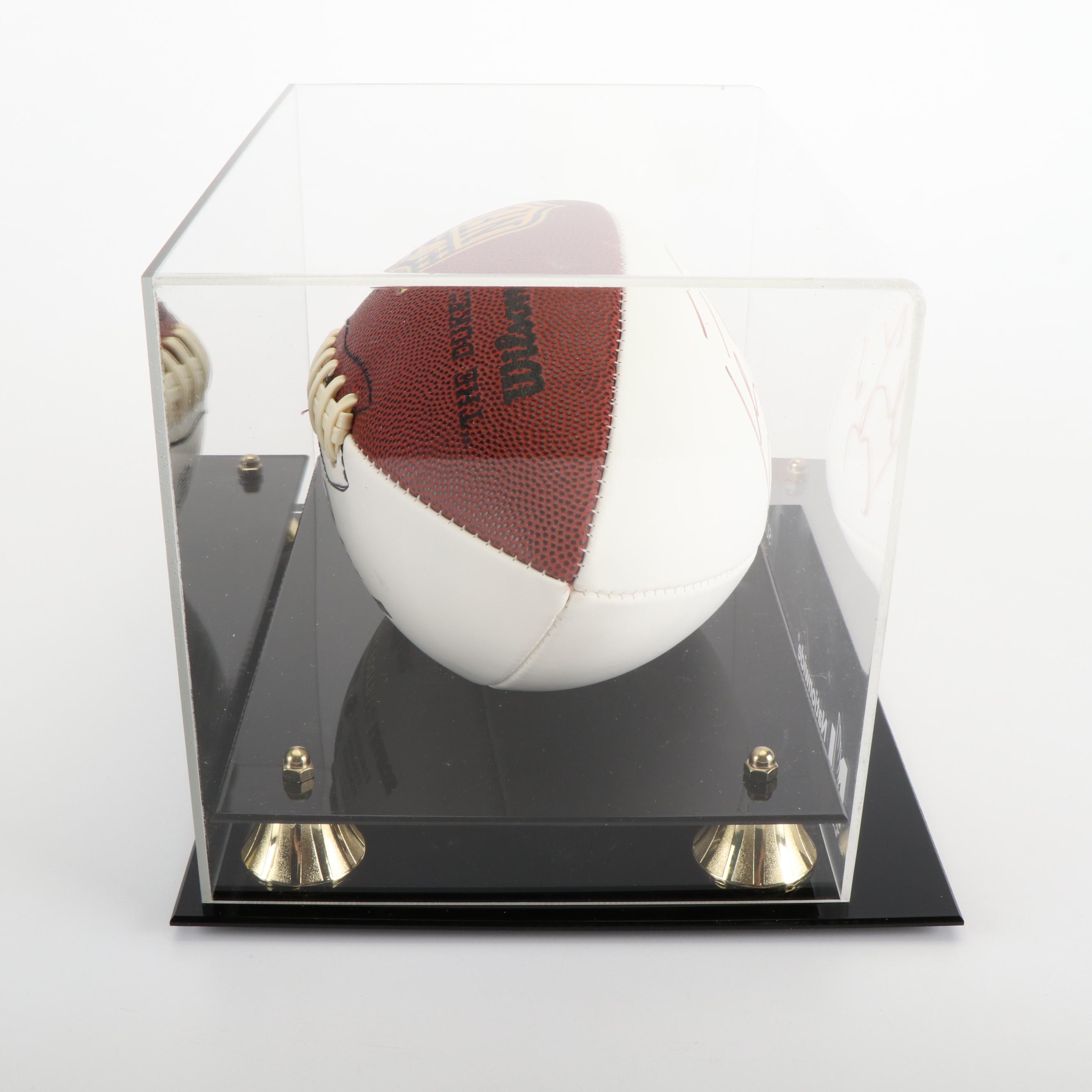 Peyton Manning Signed Wilson Football with Superbowl XLIX Display, Fanatics