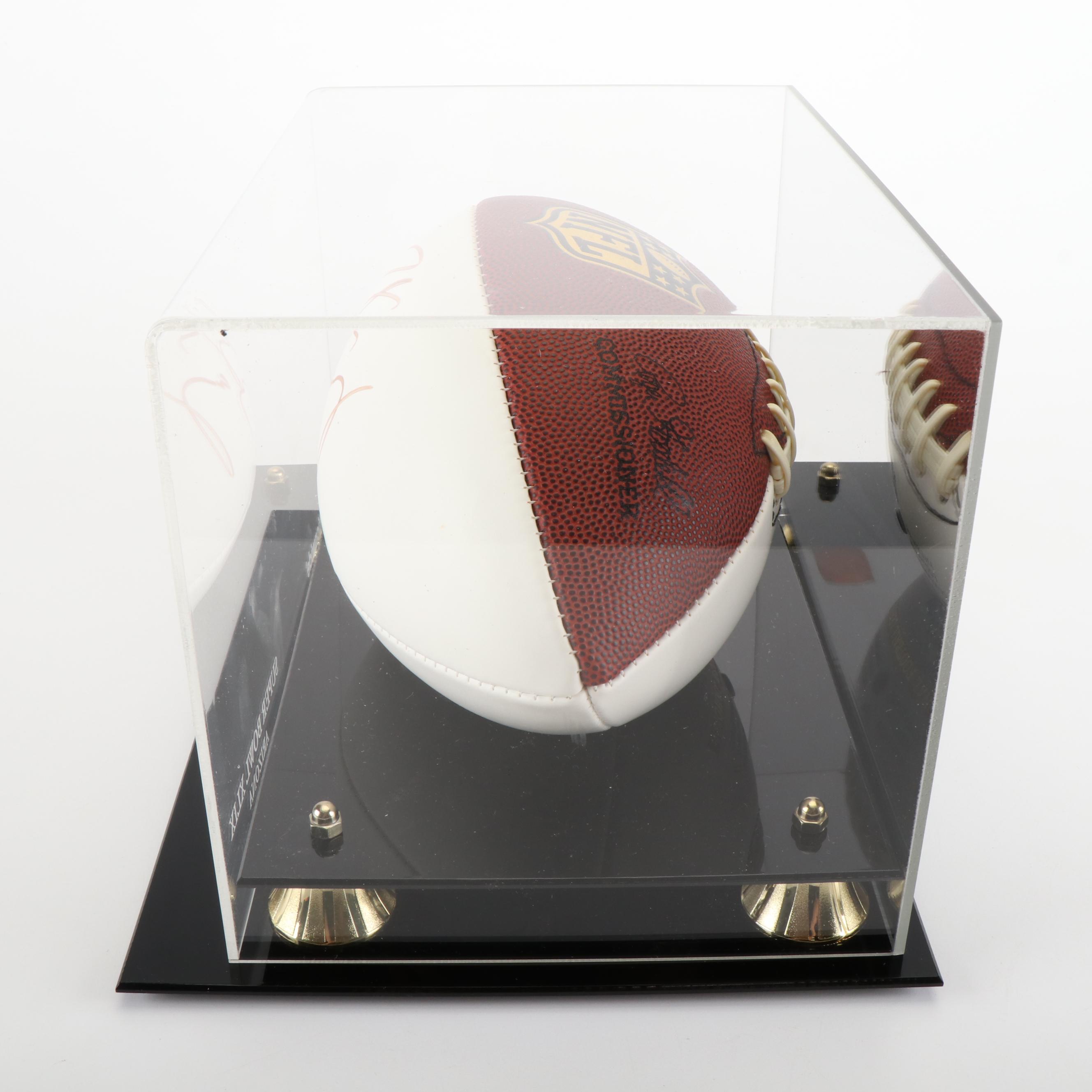 Peyton Manning Signed Wilson Football with Superbowl XLIX Display, Fanatics