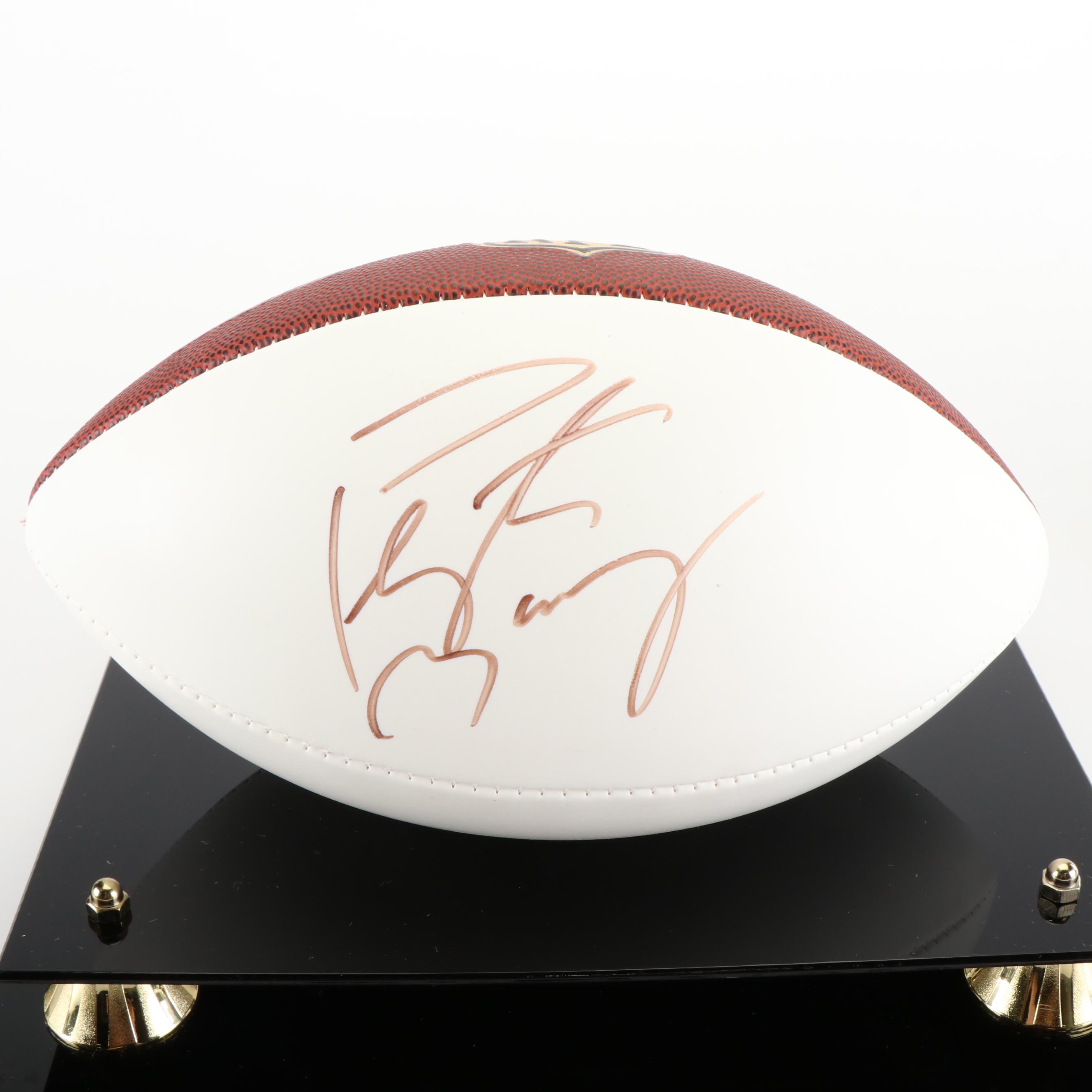 Peyton Manning Signed Wilson Football with Superbowl XLIX Display, Fanatics