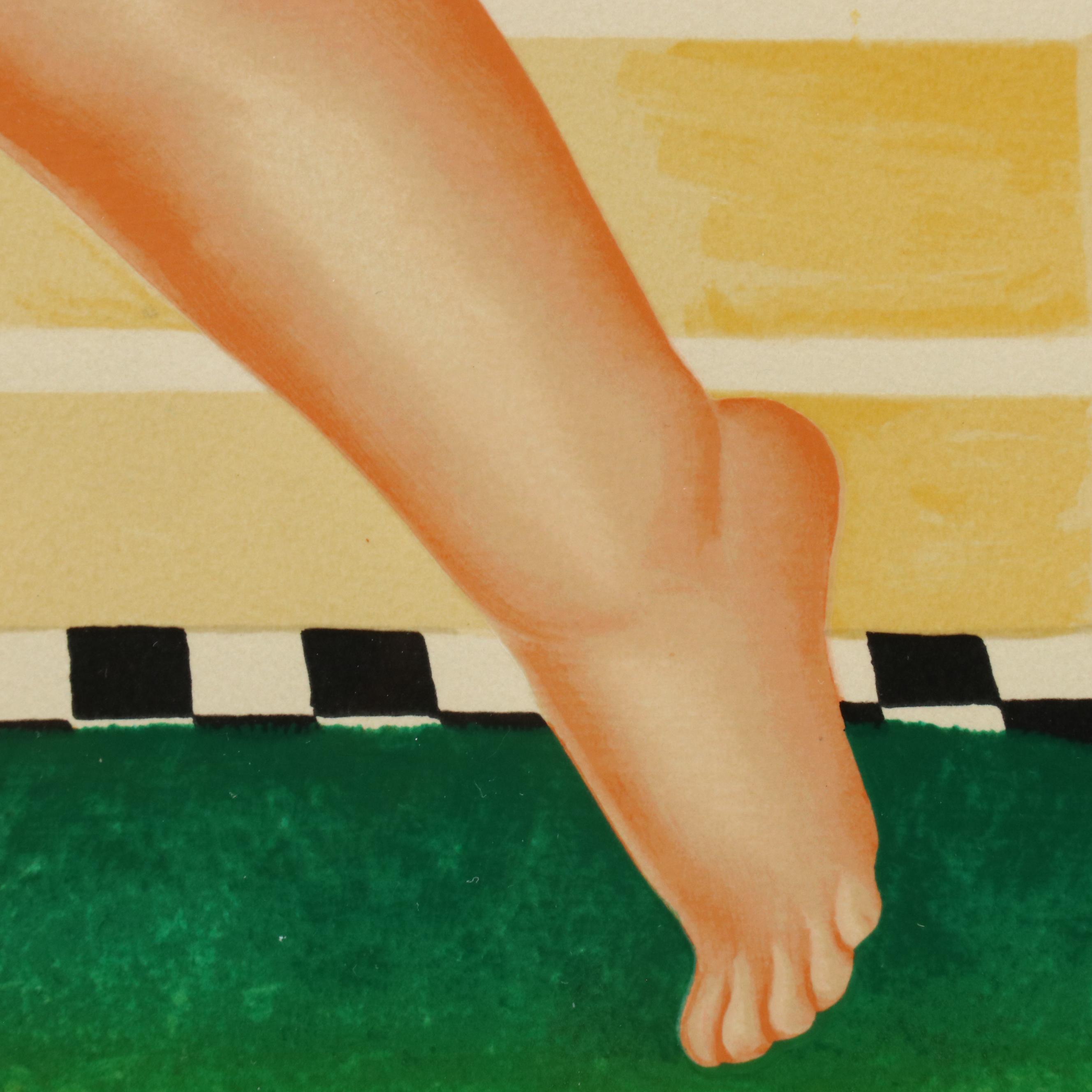 Beryl Cook Signed Serigraph "A Bathroom," 1987