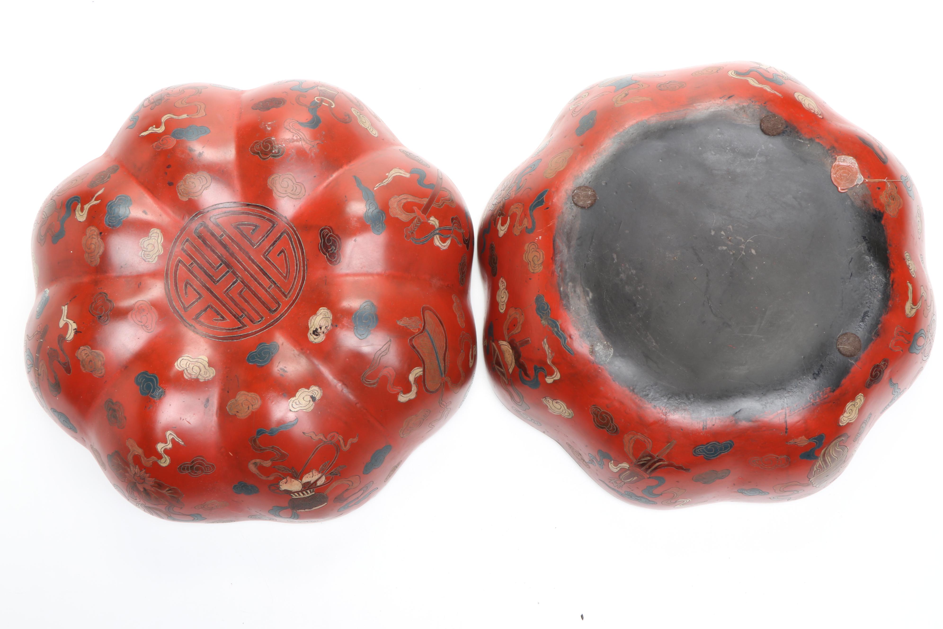 Chinese Red Finish Wood Wedding Box